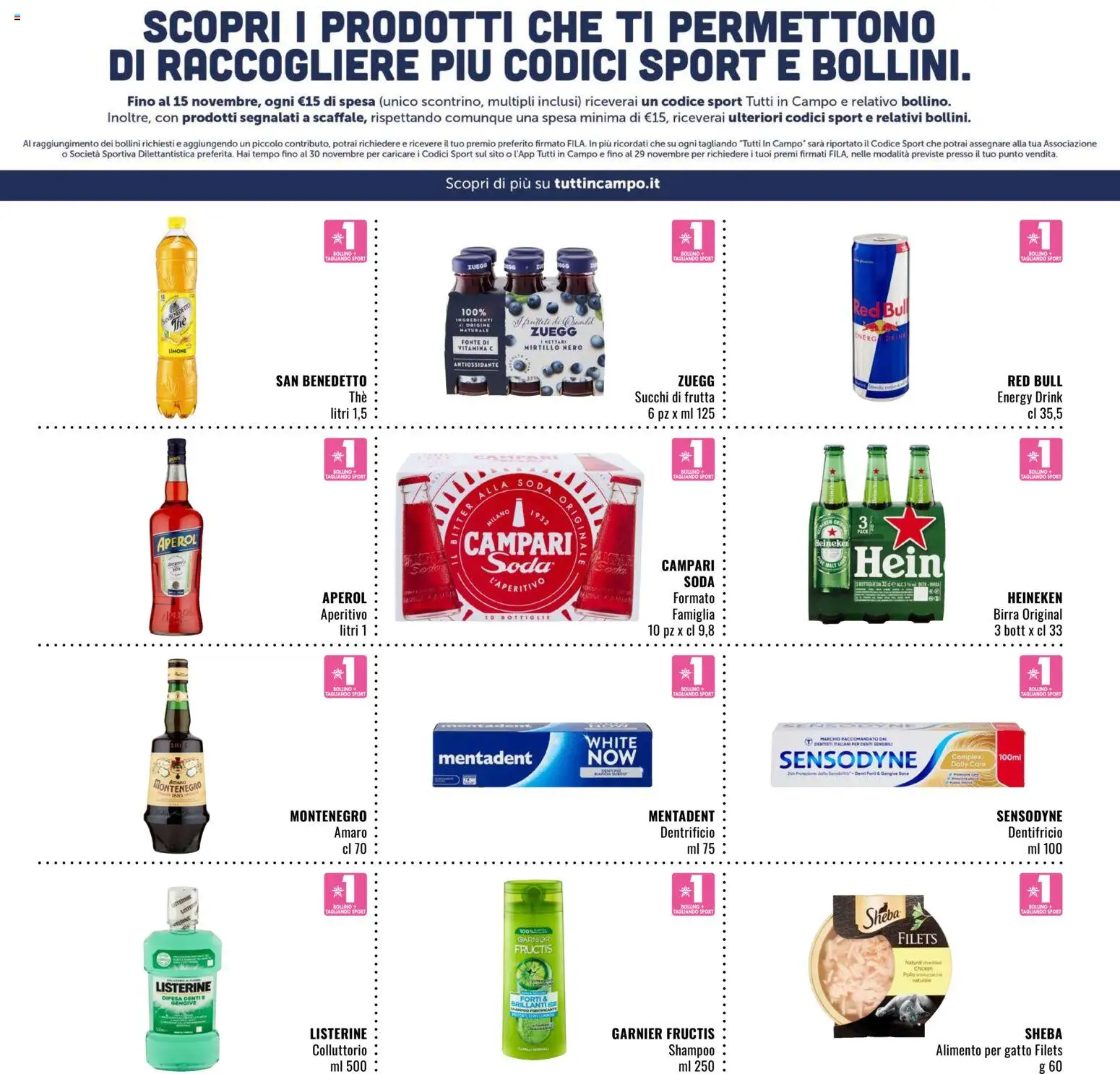 Volantino Famila del 29/10/2026 | Pagina: 23 | Prodotti: Shampoo, Frutta, Red Bull, Aperitivo