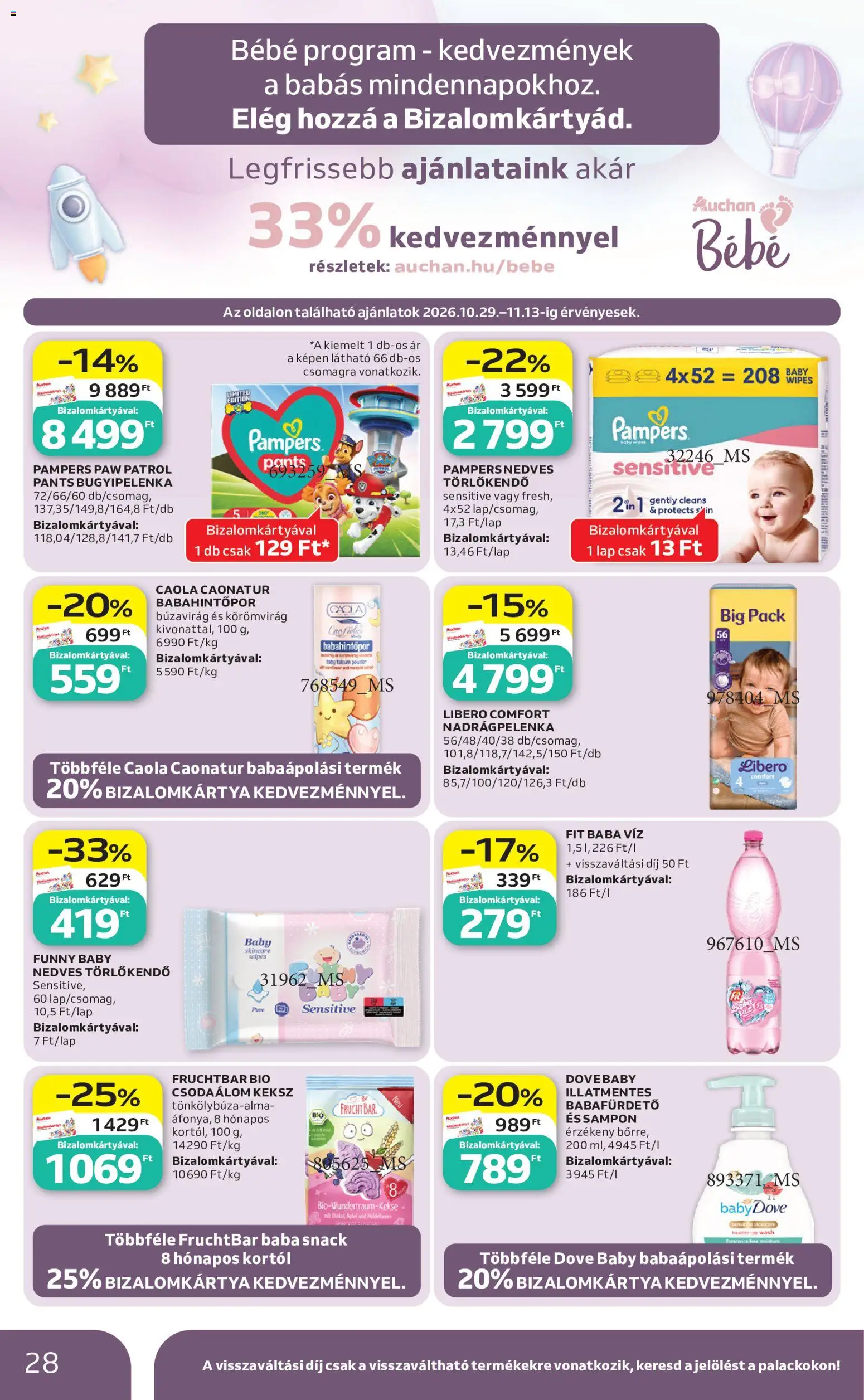 Auchan akciós ujság - amely érvényes a következő dátumtól: 2026.10.29. | Oldal: 28