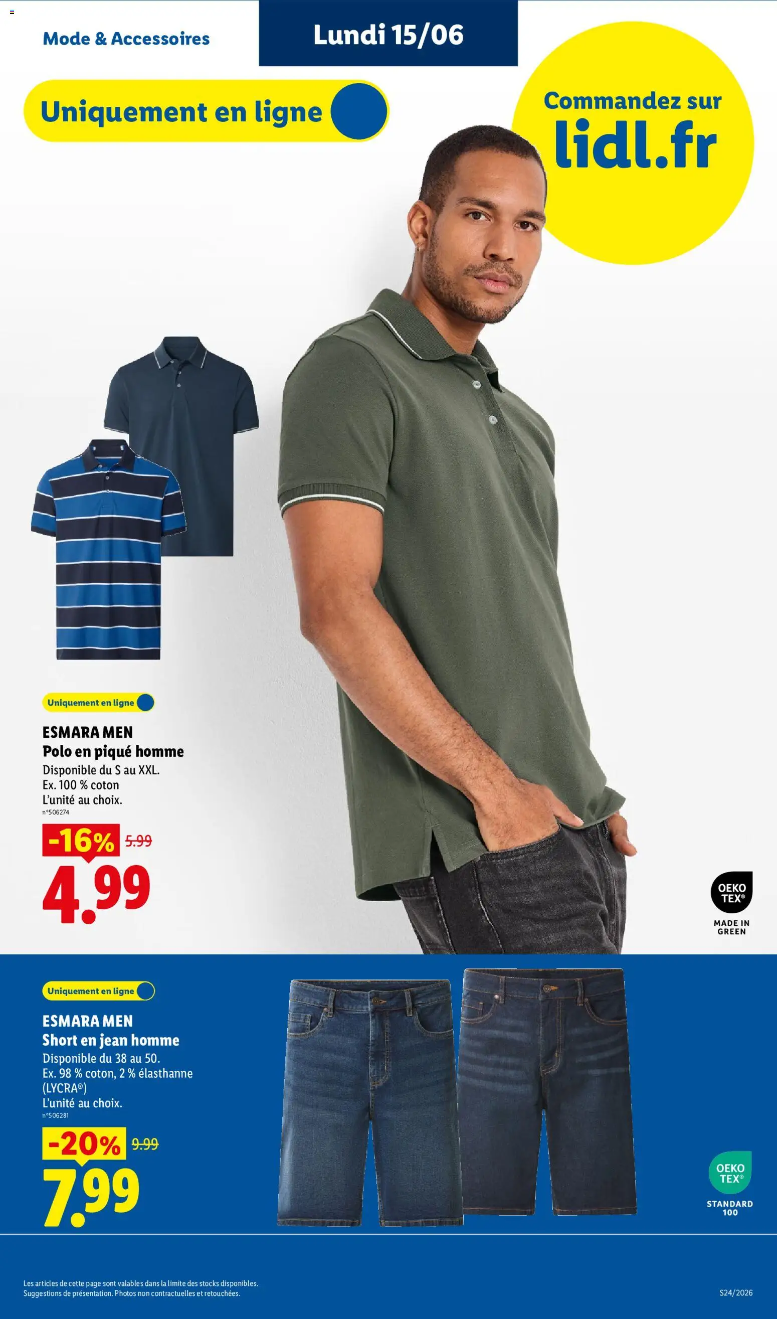 {H1} | Page: 7 | Produits: Polo, Coton, Shorts, Short en jean