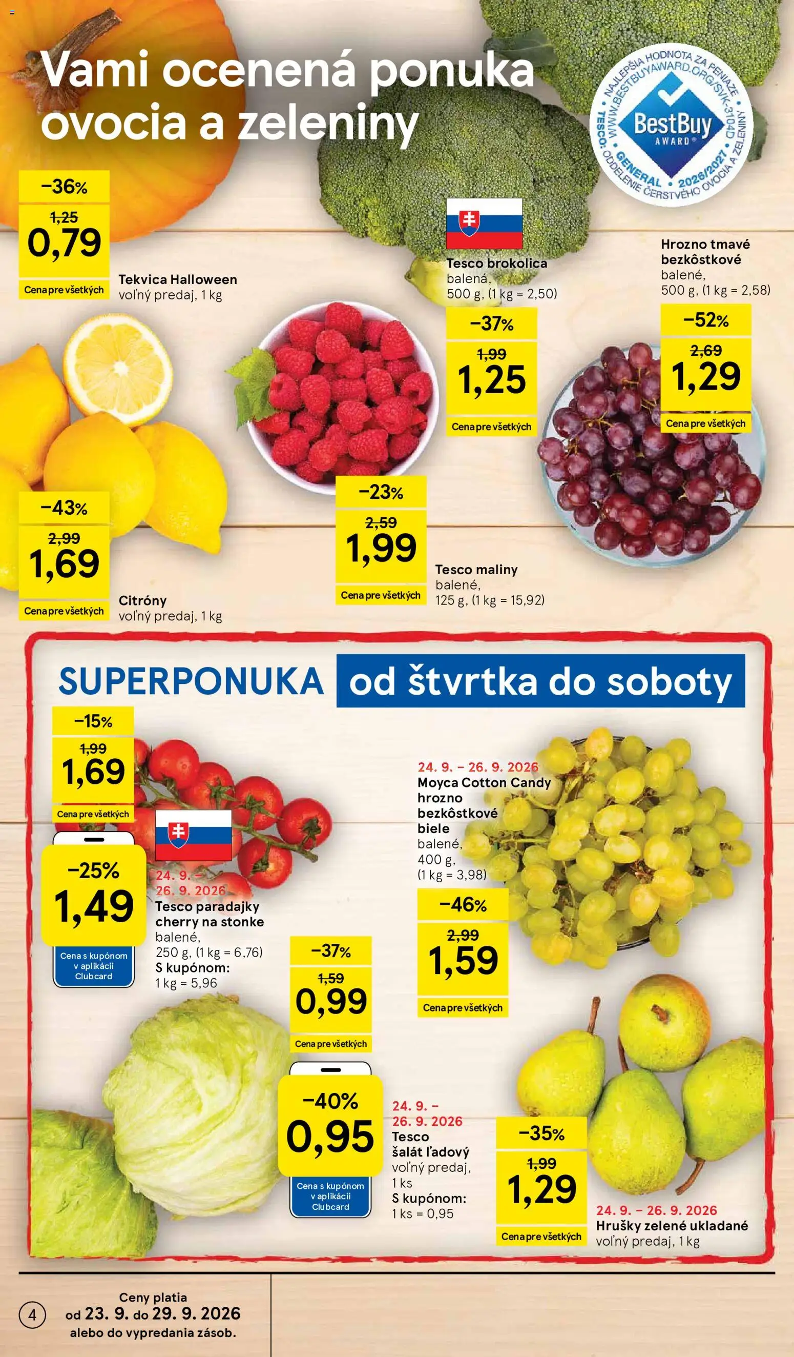 Nové Tesco akcie – leták je platný od 23.09.2026 | Strana: 4