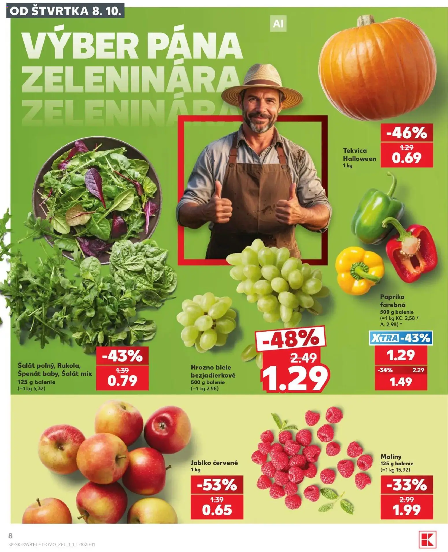 Kaufland SK akciós ujság - amely érvényes a következő dátumtól: 2026.10.08. | Oldal: 8 | Termékek: Paprika