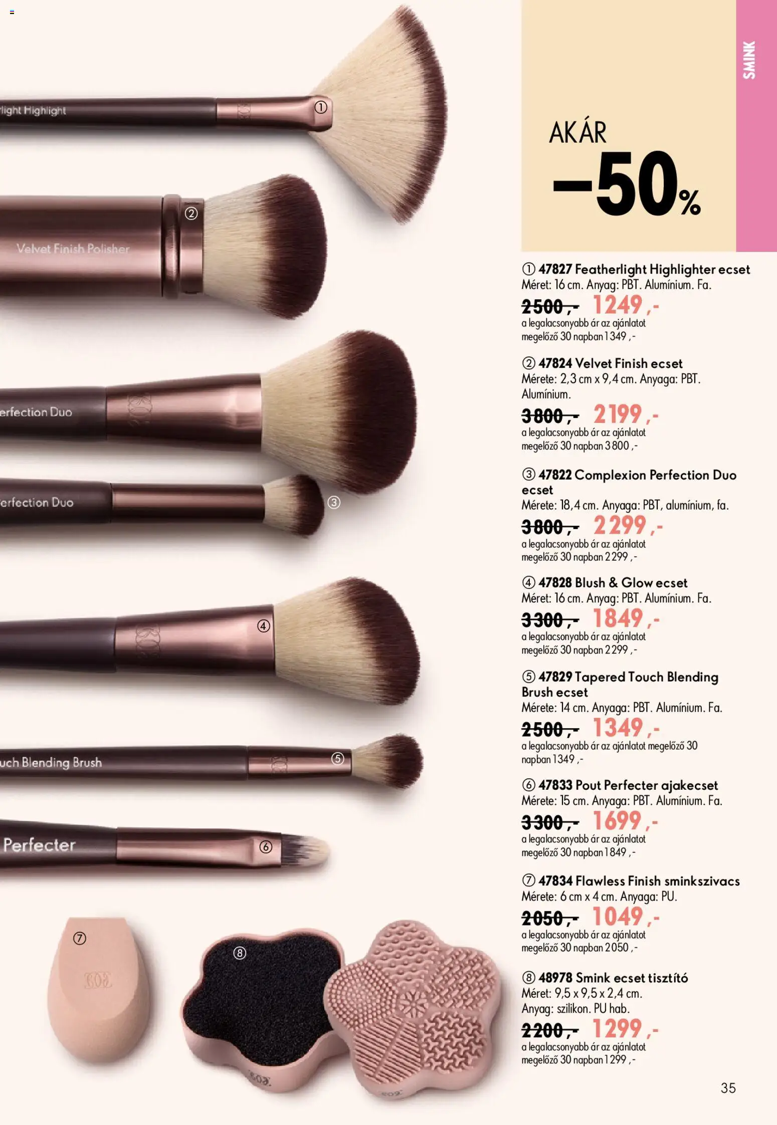 Oriflame akciós ujság - amely érvényes a következő dátumtól: 2026.07.08. | Oldal: 35 | Termékek: Smink, Ecset