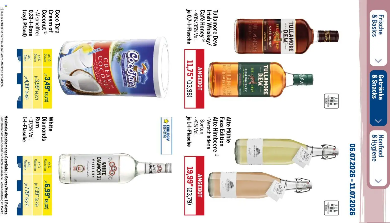 Metro Prospekt – gültig ab 06.07.2026 | Seite: 34 | Produkte: Mühle, Rum, Himbeere, Whiskey