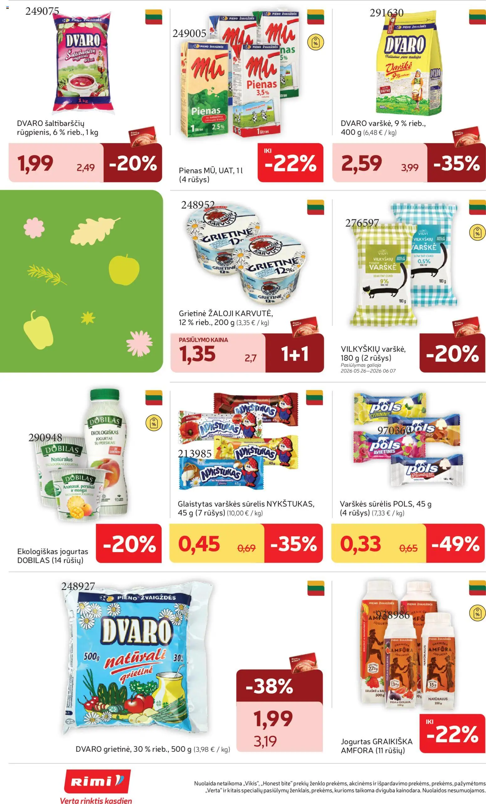 Rimi akcijos nuo 26.05.2026 | Puslapis: 24 | Prekių: Sūrelis, Jogurtas, Varškė, Grietinė