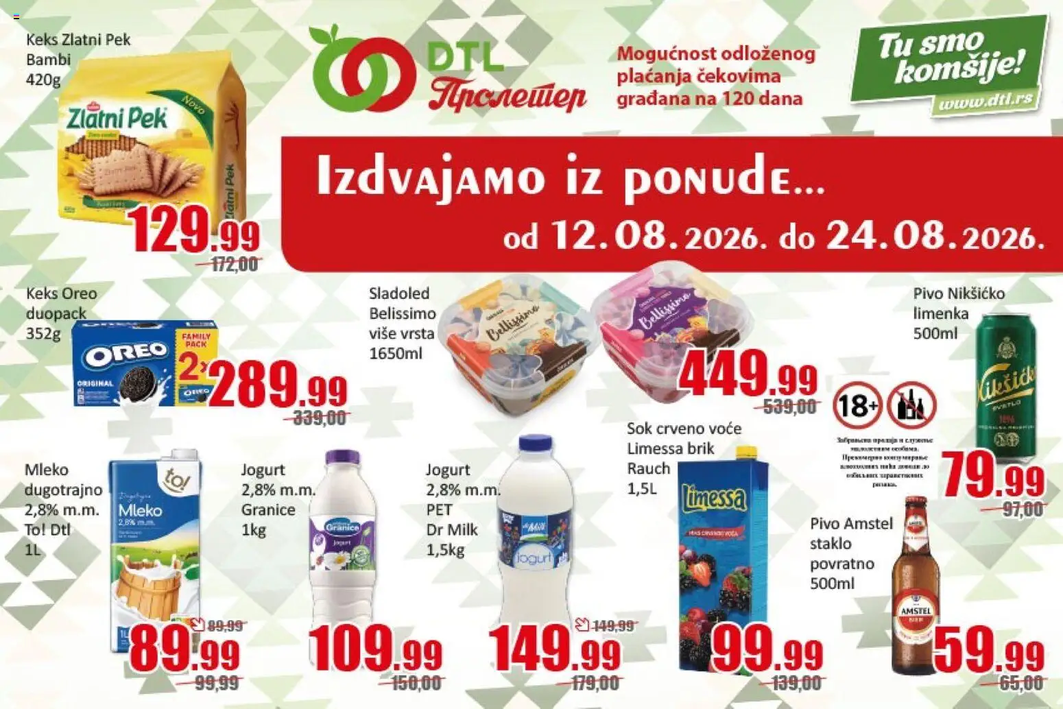 Metalac Proleter katalog - važi od 12.08.2026 | Strana: 3 | Proizvode: Keks, Oreo, Sok, Pivo