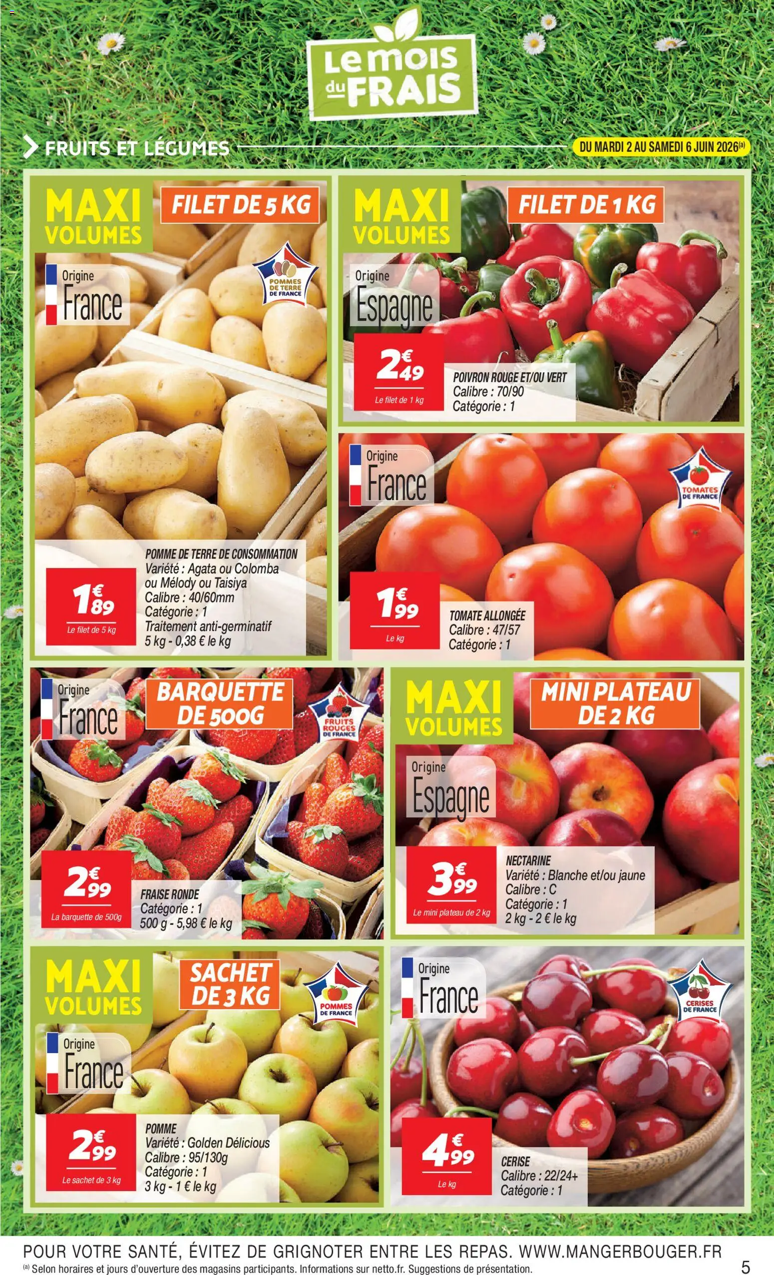 {H1} | Page: 5 | Produits: Nectarine, Poivron, Pomme de terre, Pommes