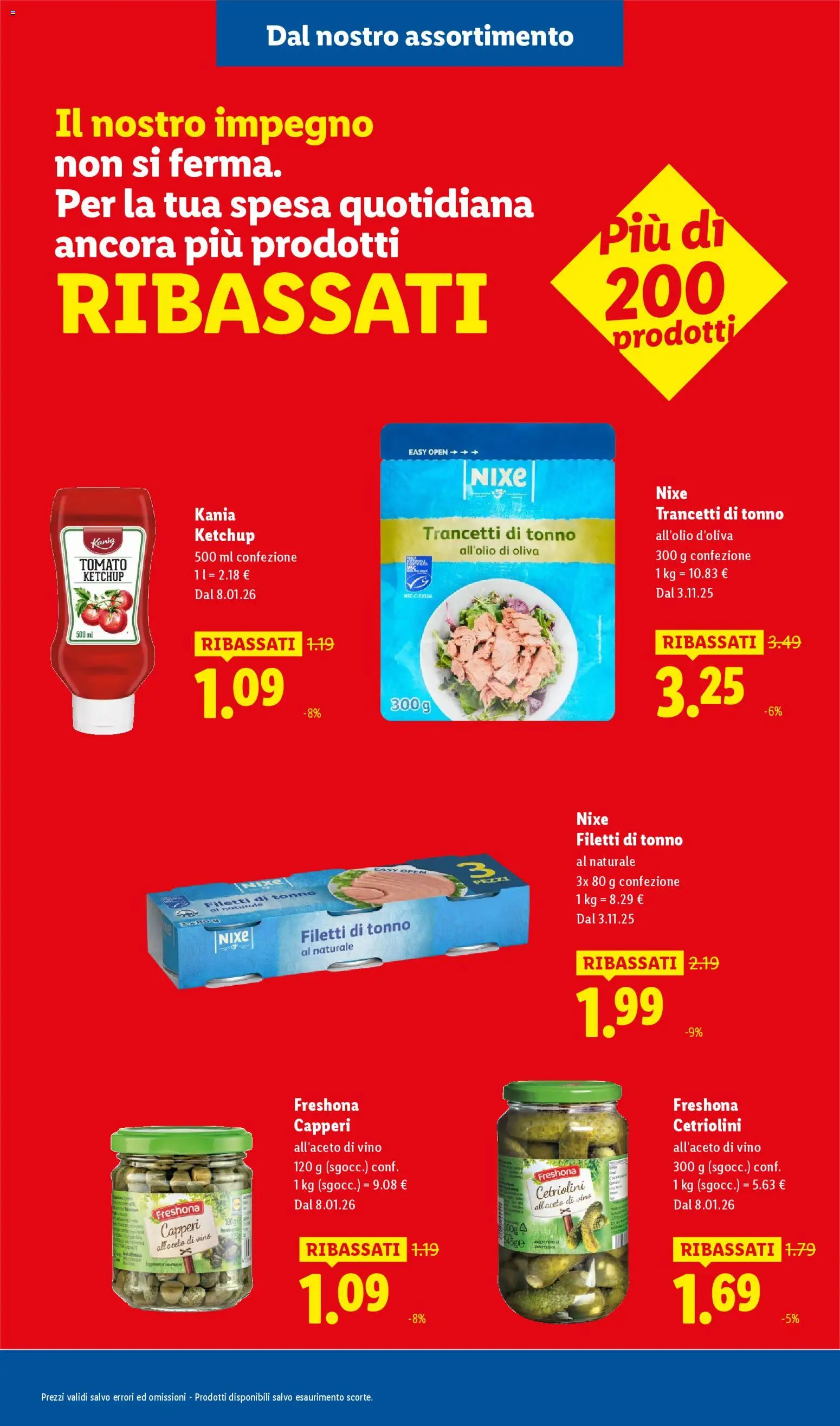 Volantino Lidl del 08/01/2026 | Pagina: 25 | Prodotti: Ketchup, Vino, Tonno, Cetriolini