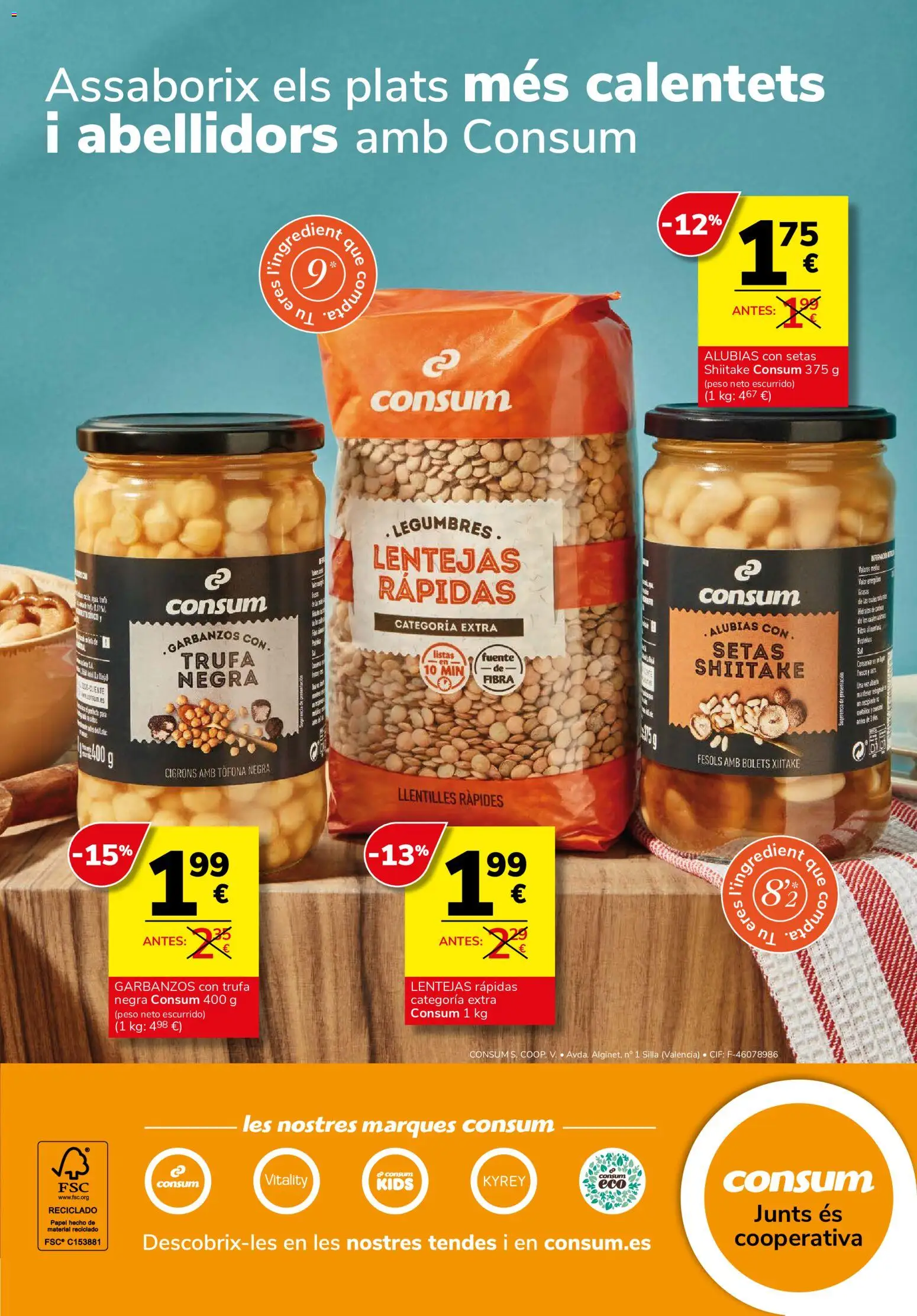 Consum - folleto │ válido desde el 22/10/2026 | Página: 24 | Productos: Setas, Setas Shiitake, Lentejas, Legumbres