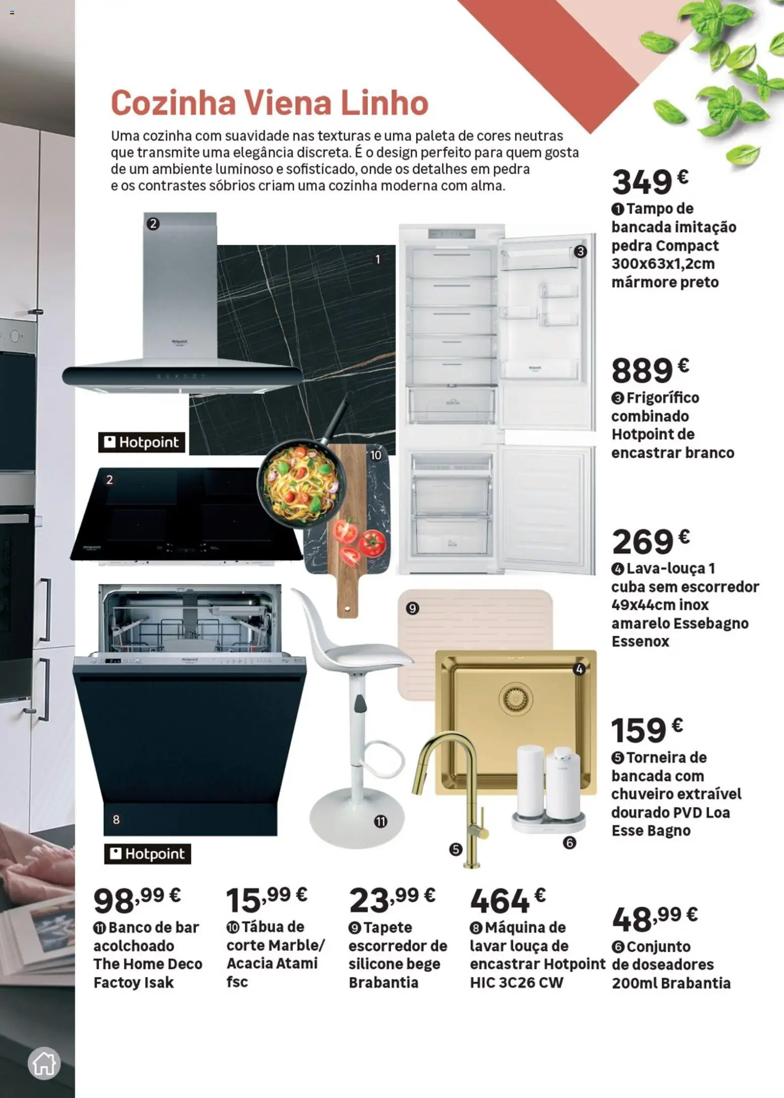 Leroy Merlin Catálogo Cozinhas │ válido de 28.05.2026 | Página: 17 | Produtos: Tábua, Escorredor, Banco, Bancada