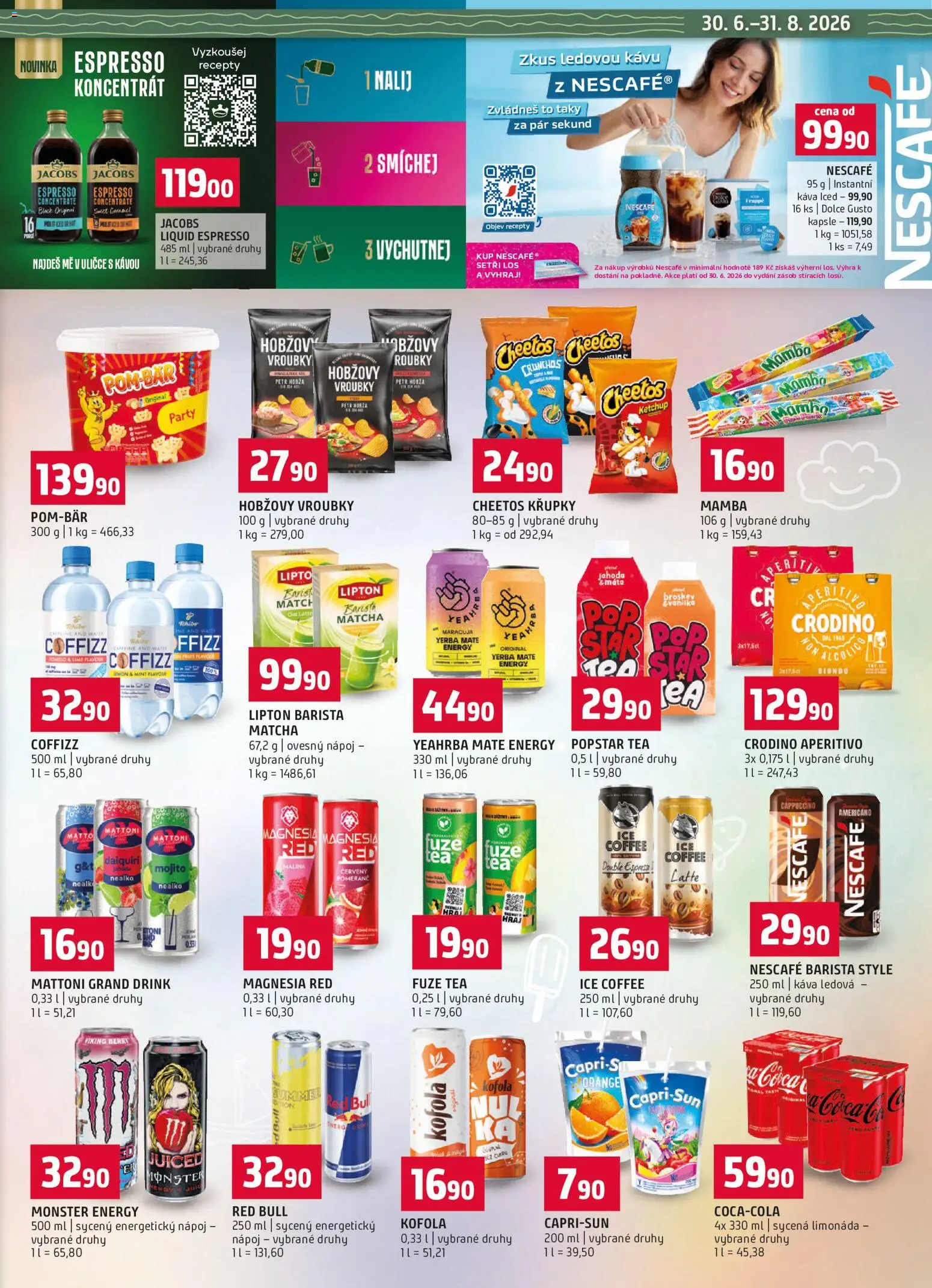 Terno leták - Letní speciál od 30.06.2026 | Strana: 5 | Produkty: Monster, Kapsle, Fuze Tea, Cappuccino