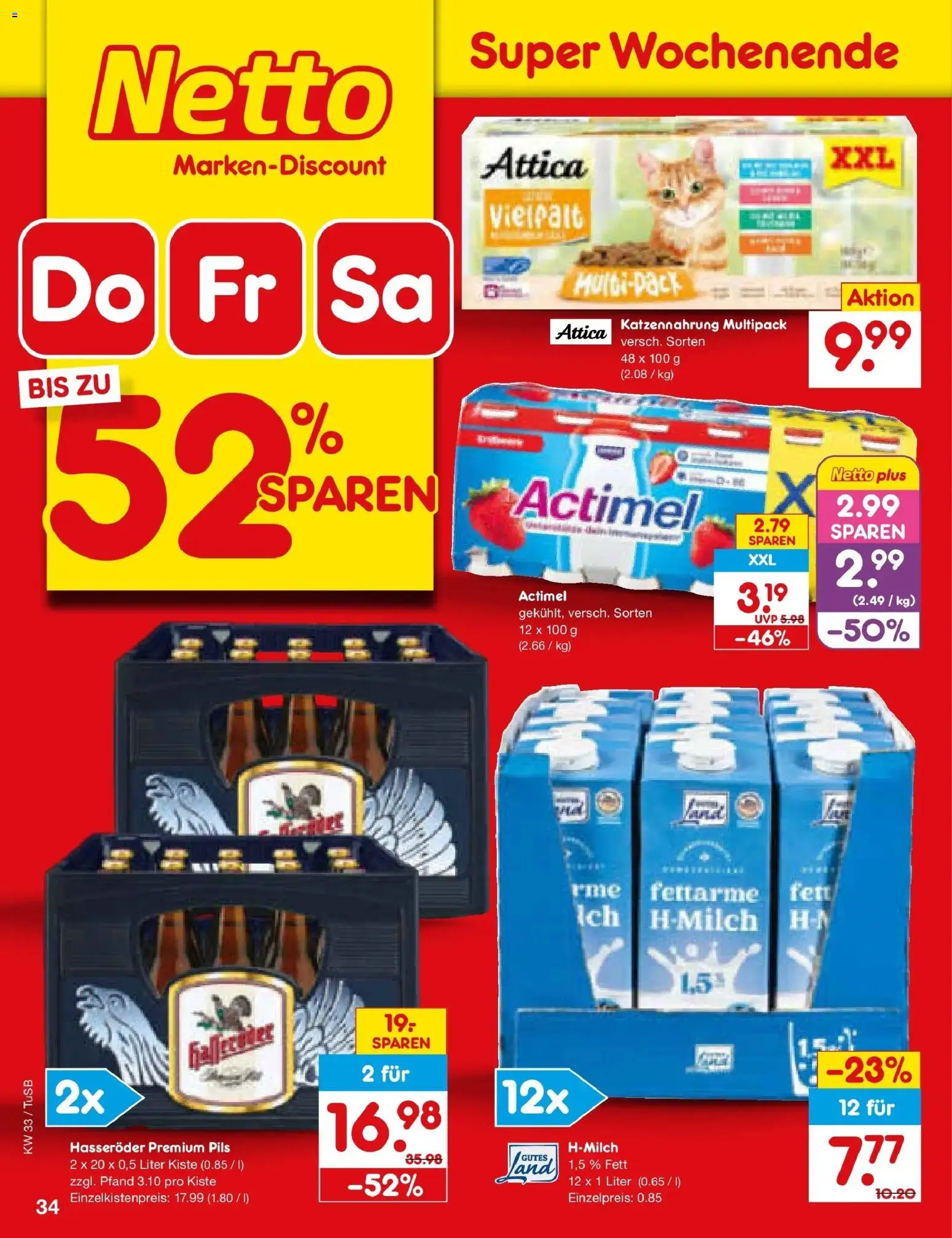 Netto Marken-Discount Prospekt Lahr-Langenwinkel – gültig ab 10.08.2026 | Seite: 48 | Produkte: Actimel, Pils, Hasseröder