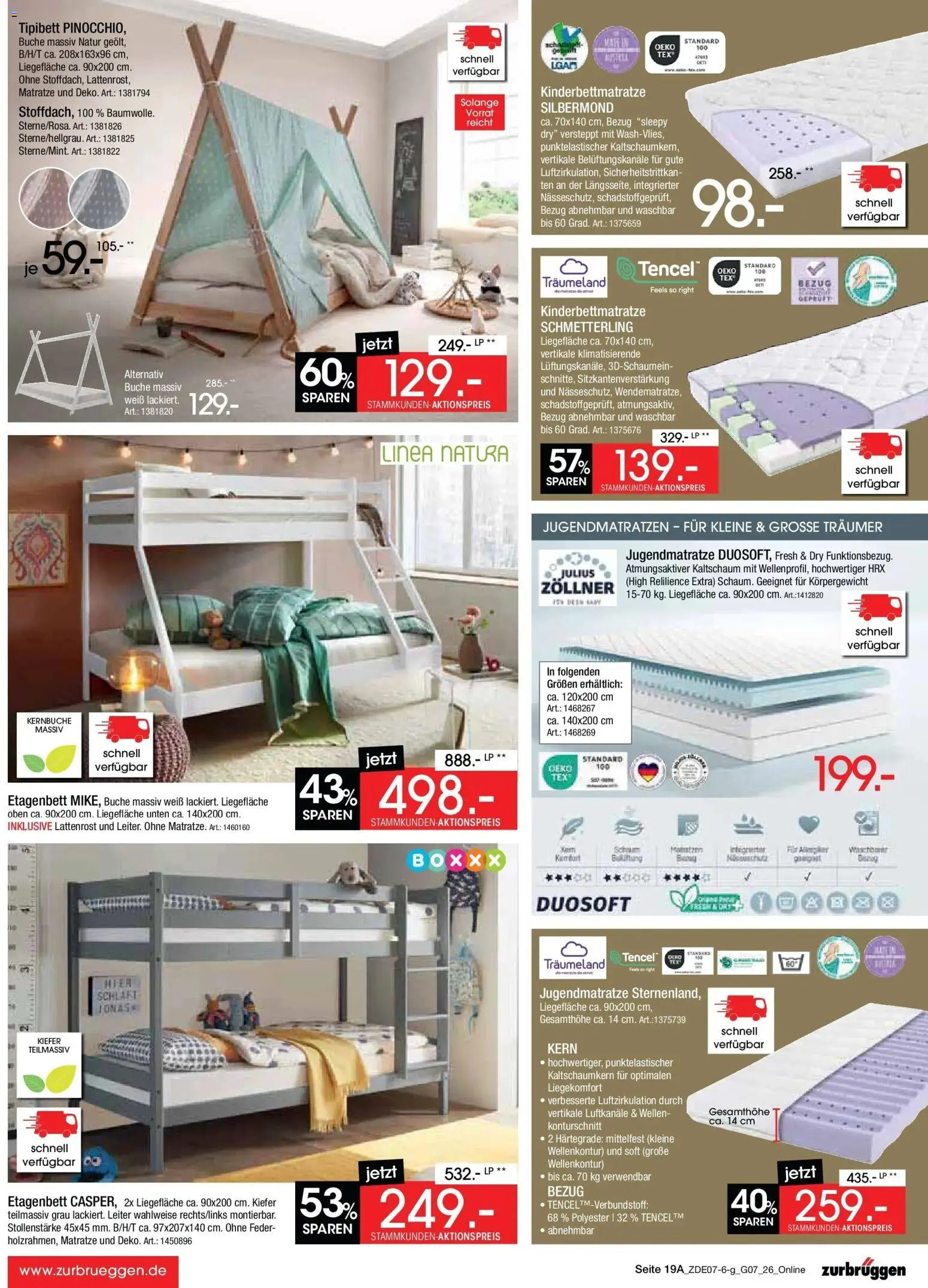 Zurbrüggen Sonderverkauf – gültig ab 09.07.2026 | Seite: 21 | Produkte: Matratze, Lattenrost