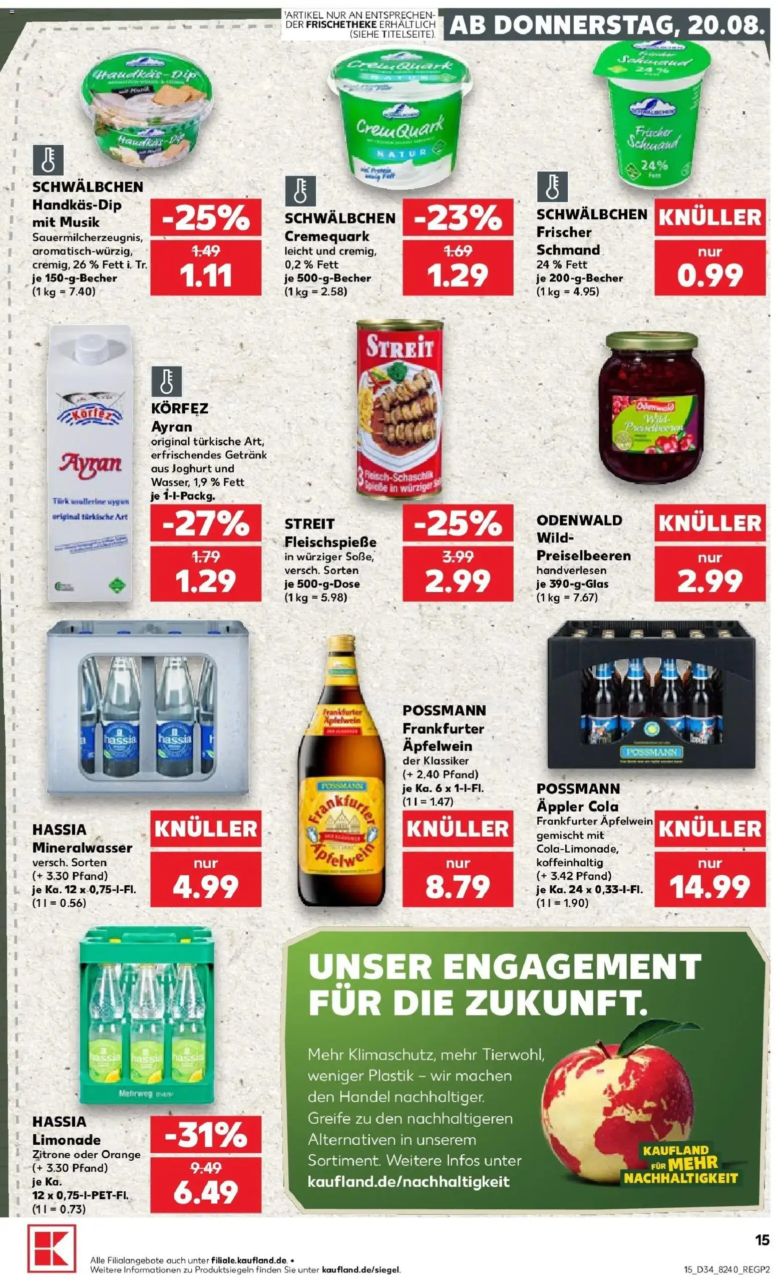 Prospekt Kaufland ab 20.08.2026 » Angebote Online zum Blättern | Seite: 15 | Produkte: Cola, Limonade, Mineralwasser, Zitrone