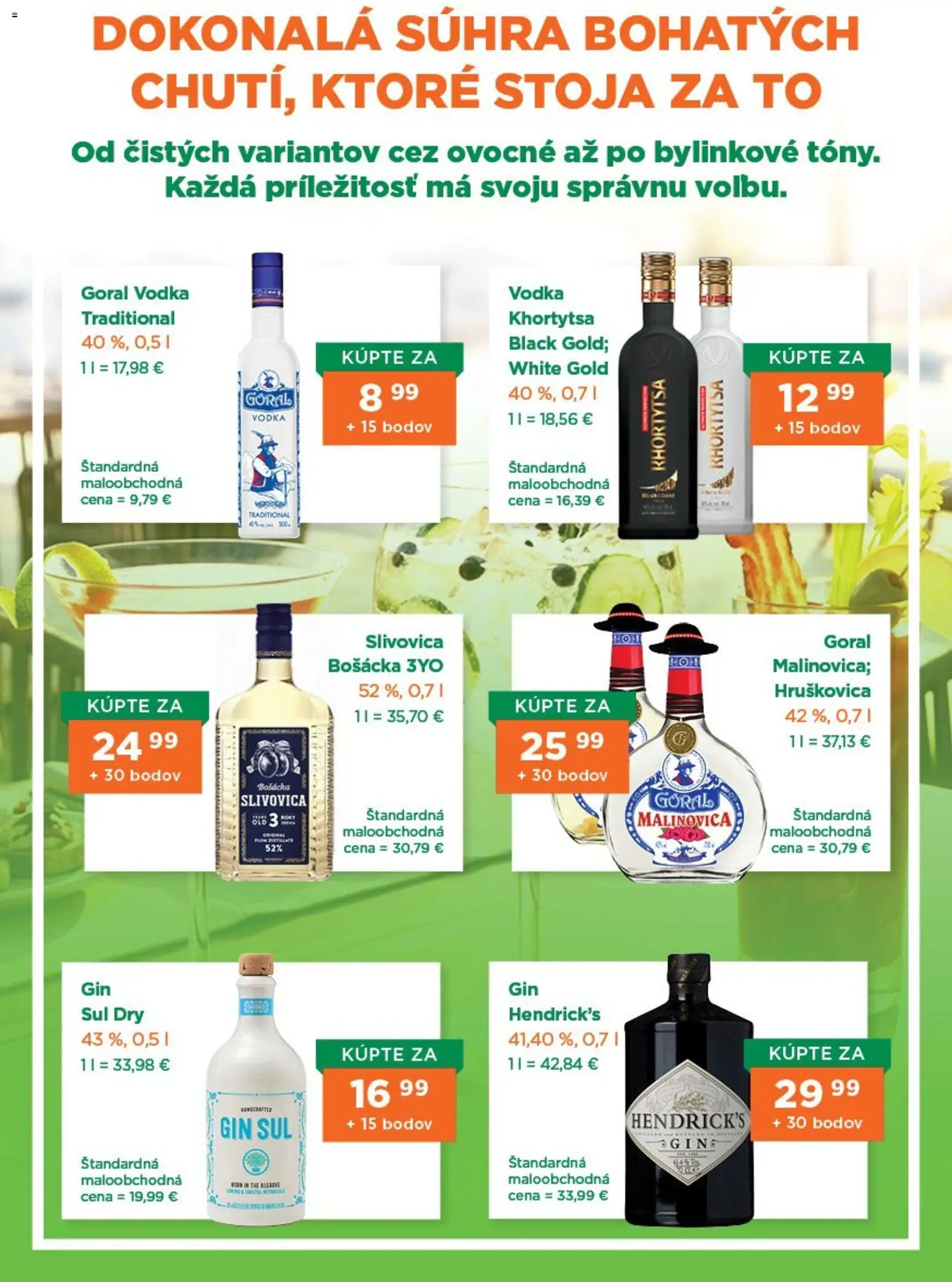Nové 1day akcie – leták je platný od 01.05.2026 | Strana: 3 | Produkty: Bošácka slivovica, Slivovica, Gin, Vodka