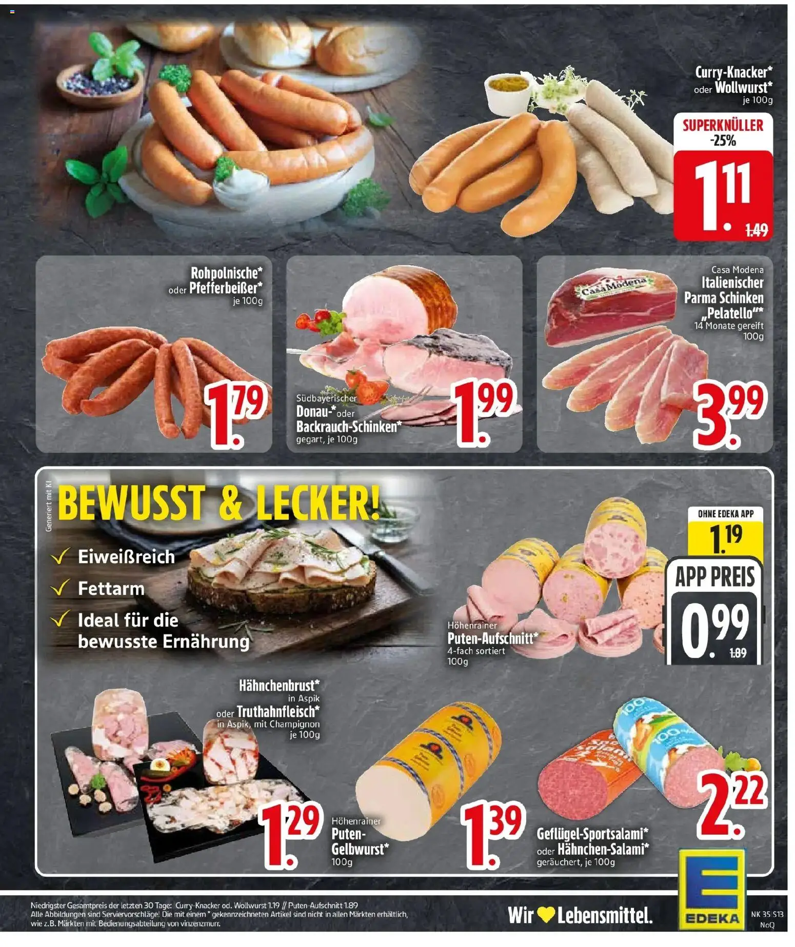 Edeka Prospekt Vohburg (ab 24.08.2026) » Angebote Online | Seite: 15 | Produkte: Schinken