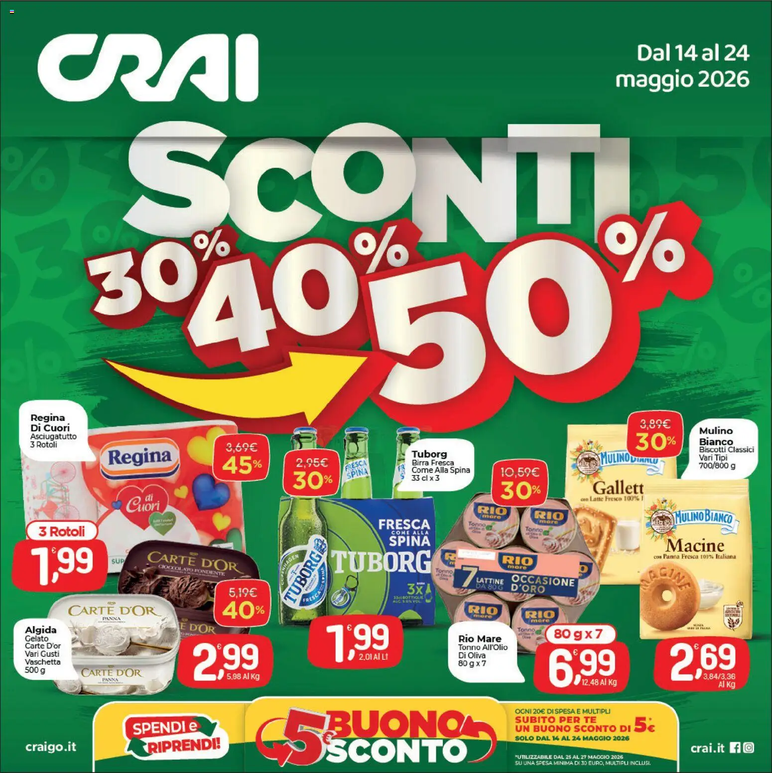 Volantino CRAI del 14.05.2026 | Pagina: 1 | Prodotti: Tè, Gelato, Latte, Tonno