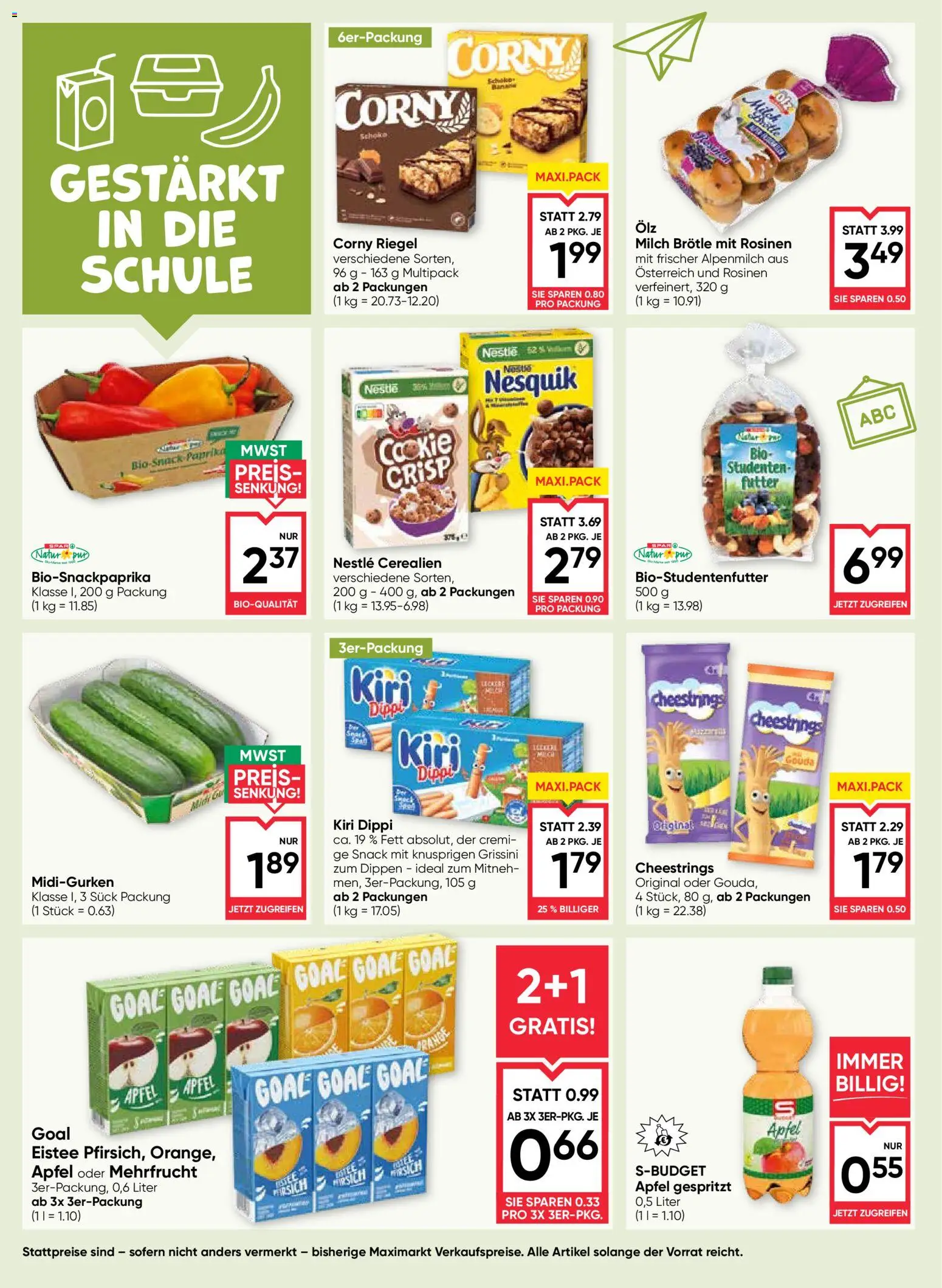 Maximarkt Flugblatt gültig ab 10.09.2026 | Seite: 6 | Produkte: Rosinen, Milch, Äpfel