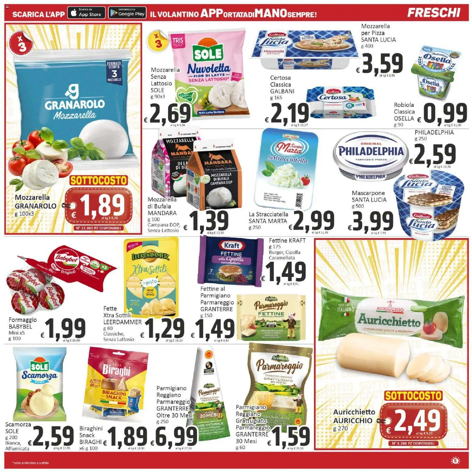 Volantino Paghi Poco del 23/10/2026 | Pagina: 5 | Prodotti: Formaggio, Cipolla, Formaggio fresco, Robiola