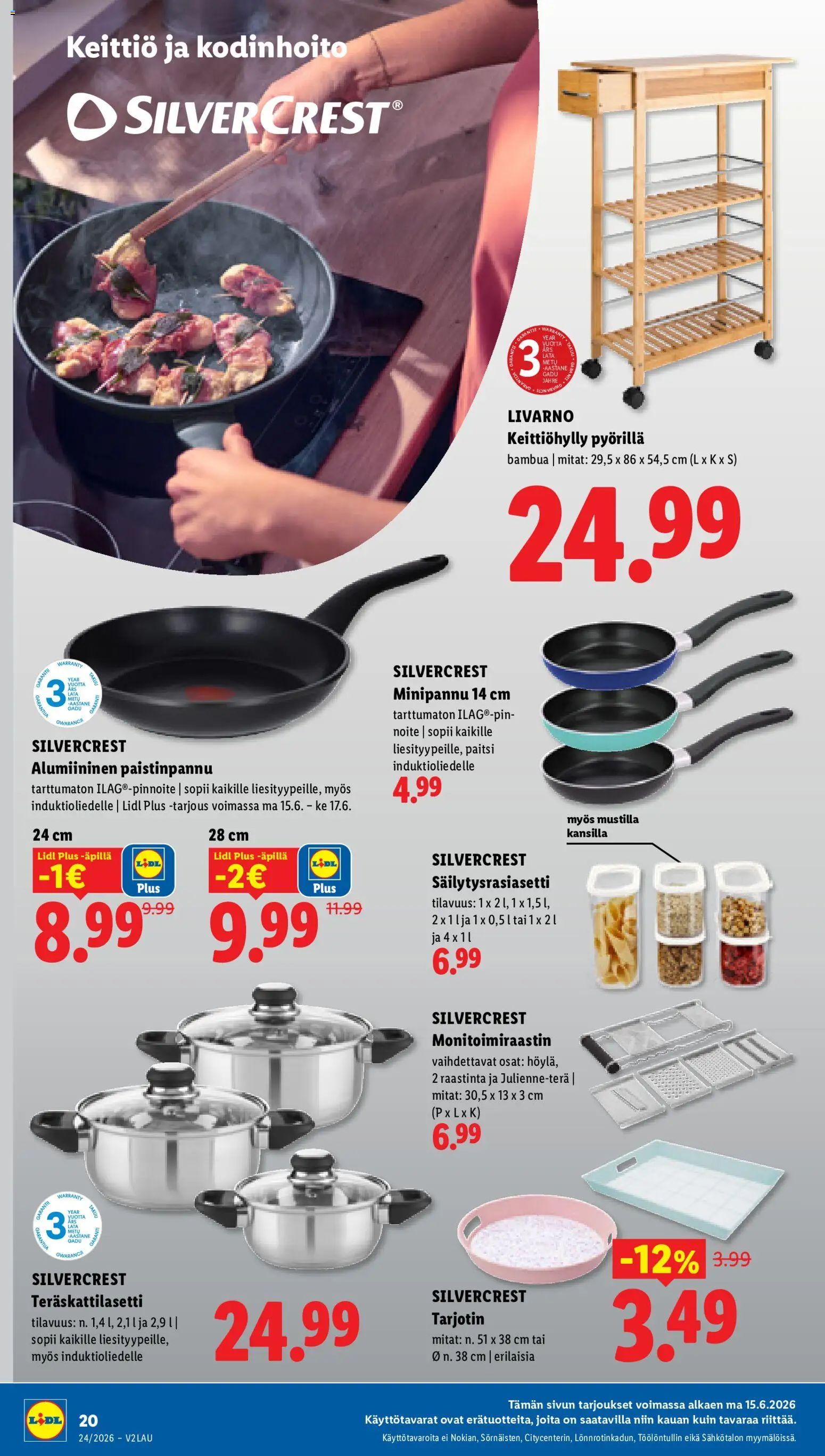 Lidl tarjoukset - Rovaniemi – voimassa 11.06.2026 alkaen | Sivu: 28 | Tuotteet: Paistinpannu, Keittiö, Tarjotin