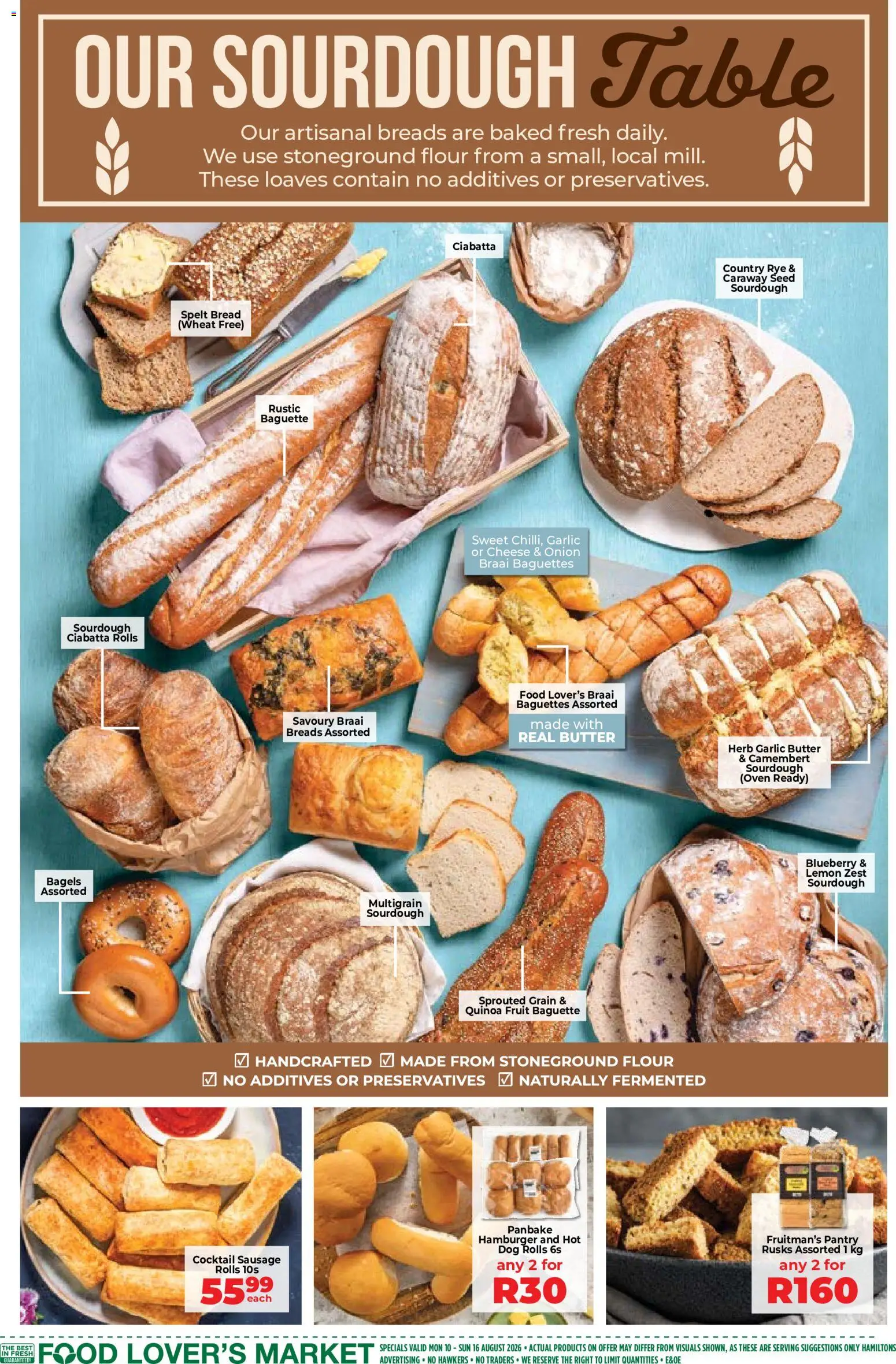 New Food Lover's Market catalogue – valid from 10/08/2026 | Page: 3 | Products: Oven, Table, Bread, Fruit
