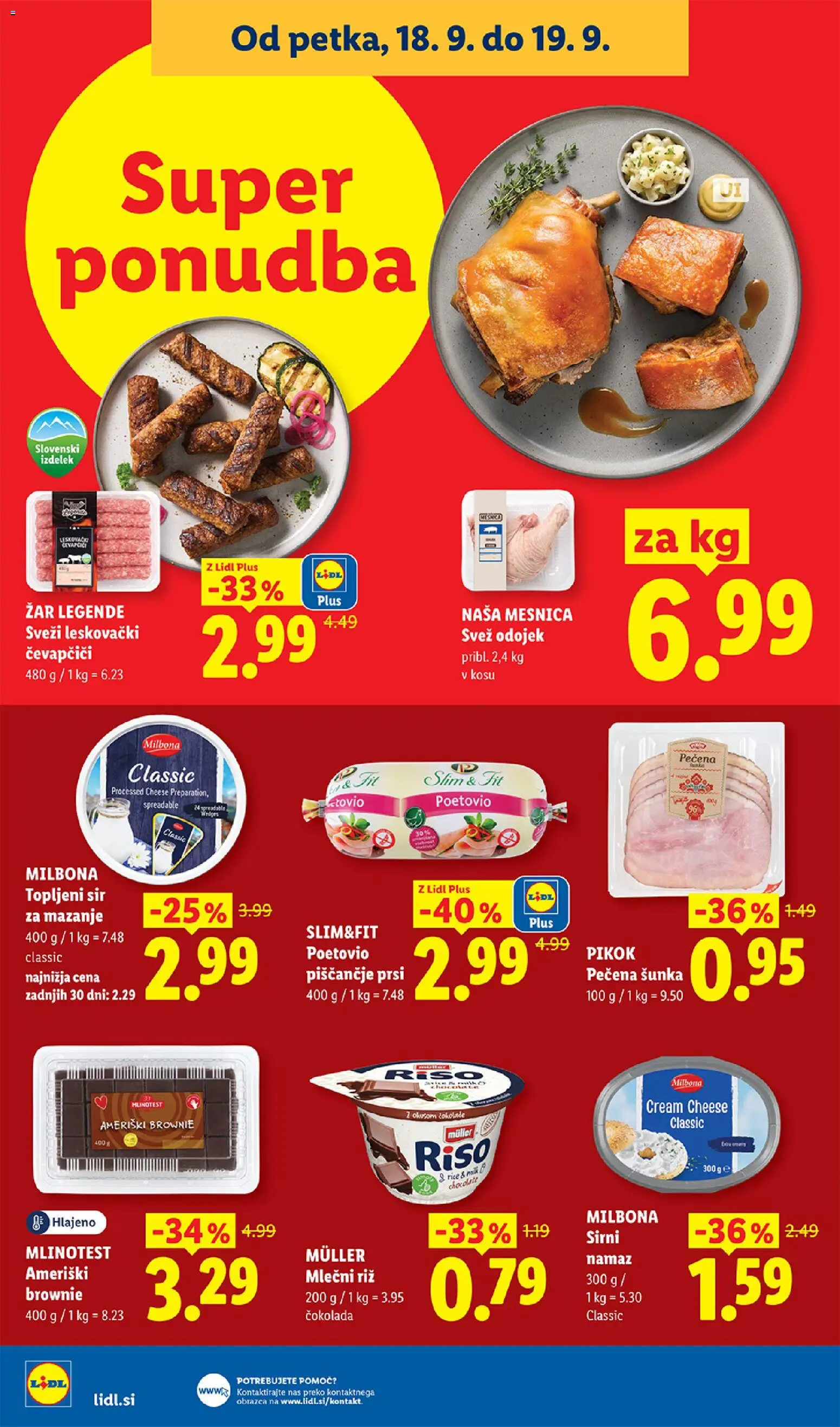 Novi Lidl katalog ponudbe – veljaven od 17.09.2026 | Stran: 38 | Izdelki: Mlečni riž, Topljeni sir, Sir, Sunka