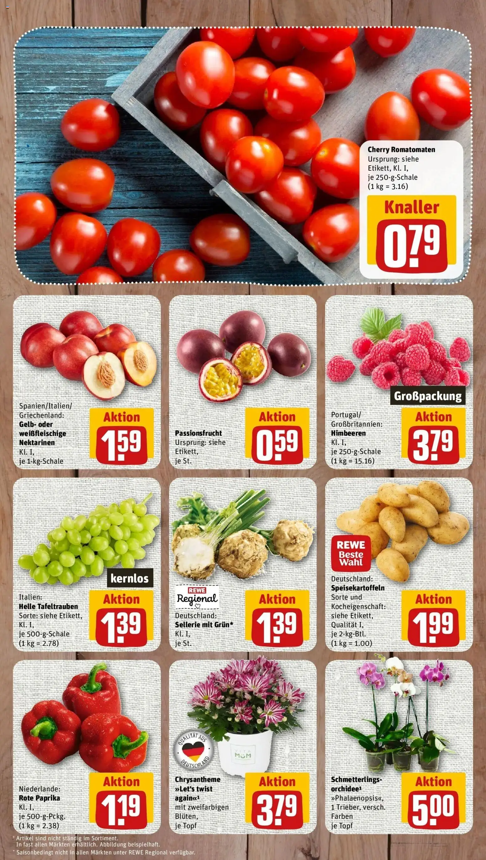 REWE Prospekt ab 10.08.2026 zum Blättern » Angebote | Seite: 3 | Produkte: Himbeeren, Nektarinen, Paprika, Rote Paprika