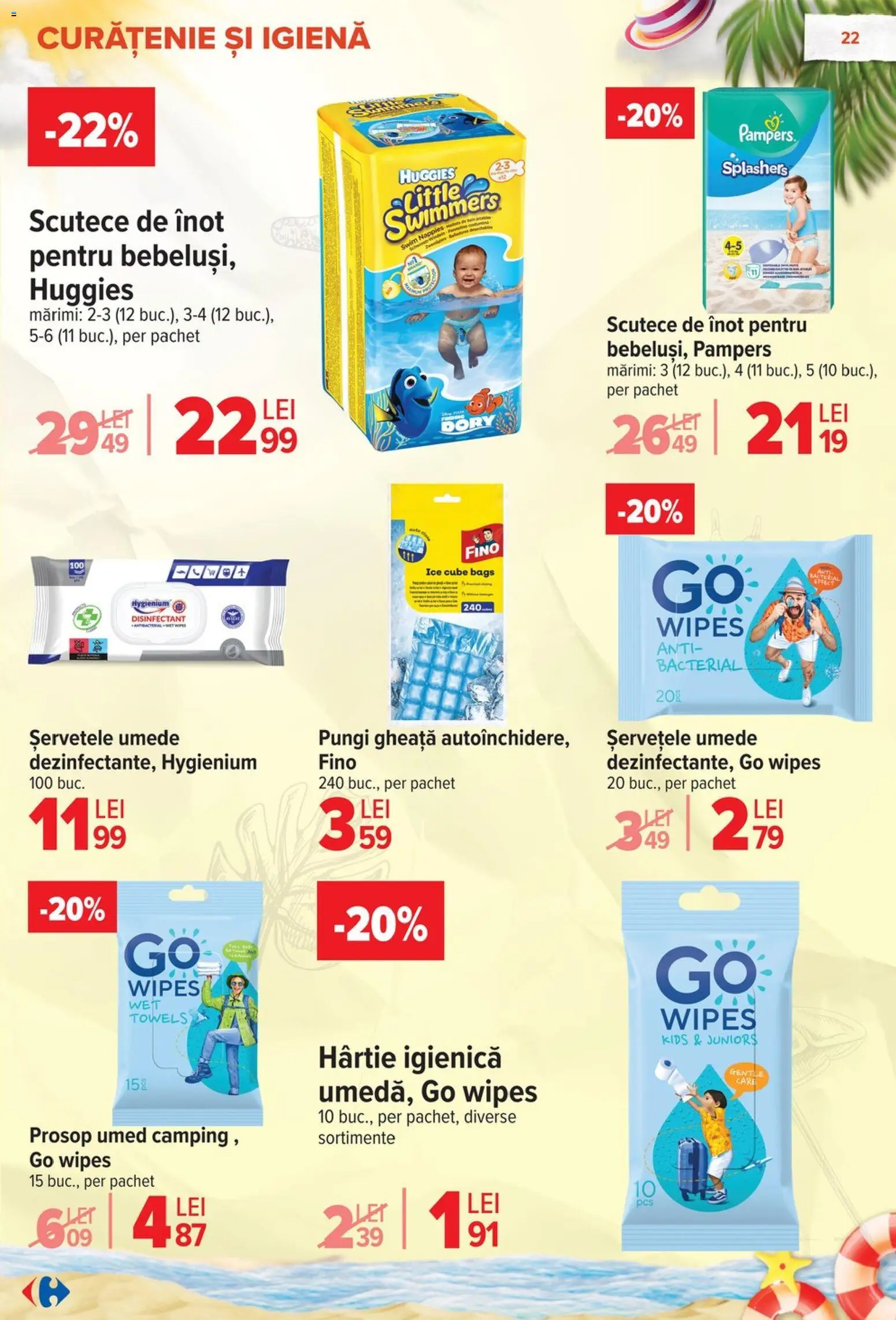 Noul catalog Carrefour – valabil de la 17.06.2026 | Pagină: 23 | Produse: Șervețele umede, Scutece