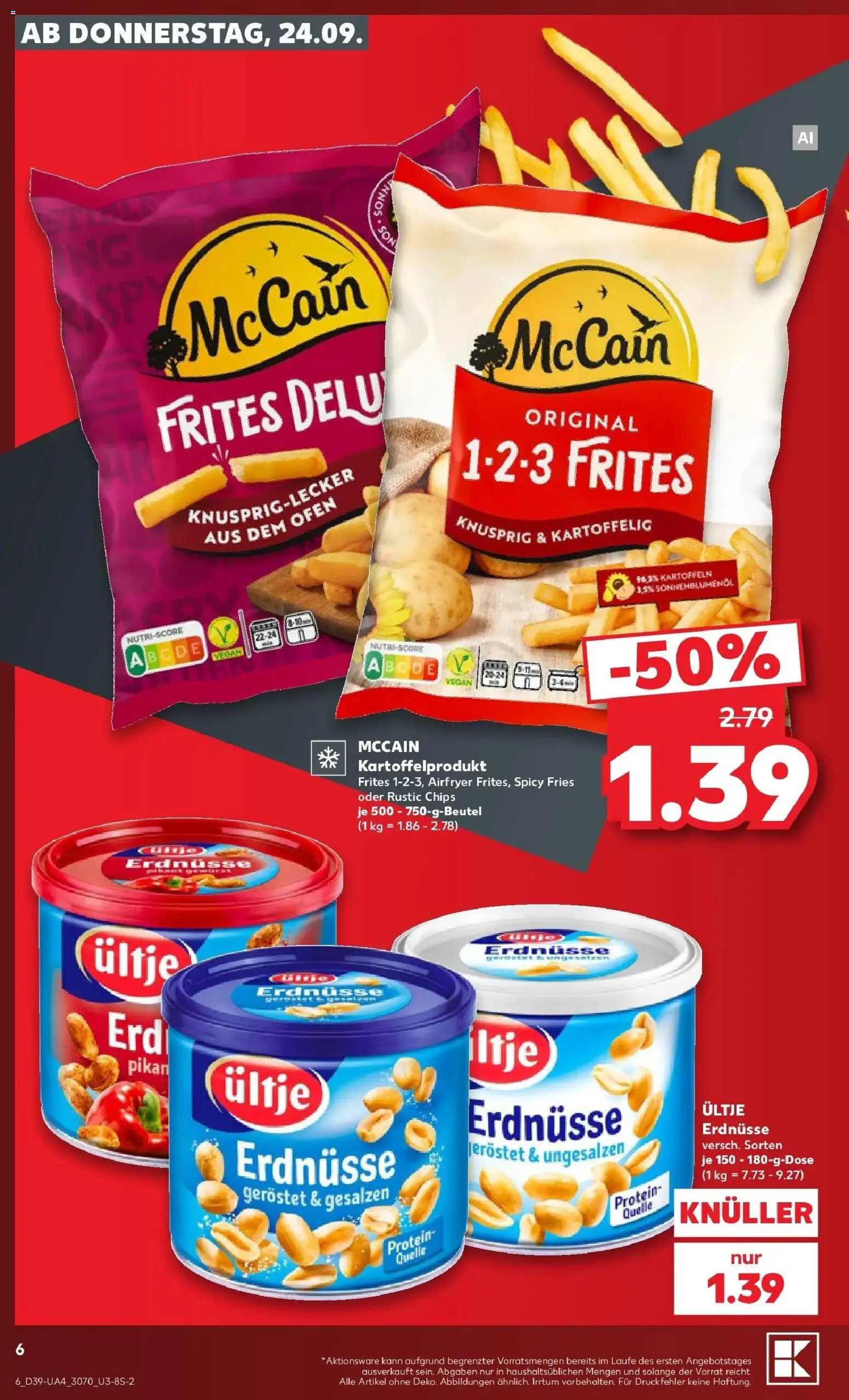 Prospekt Kaufland ab 21.09.2026 » Angebote Online zum Blättern | Seite: 9 | Produkte: Ofen, Ultje erdnusse, Sonnenblumenol, McCain