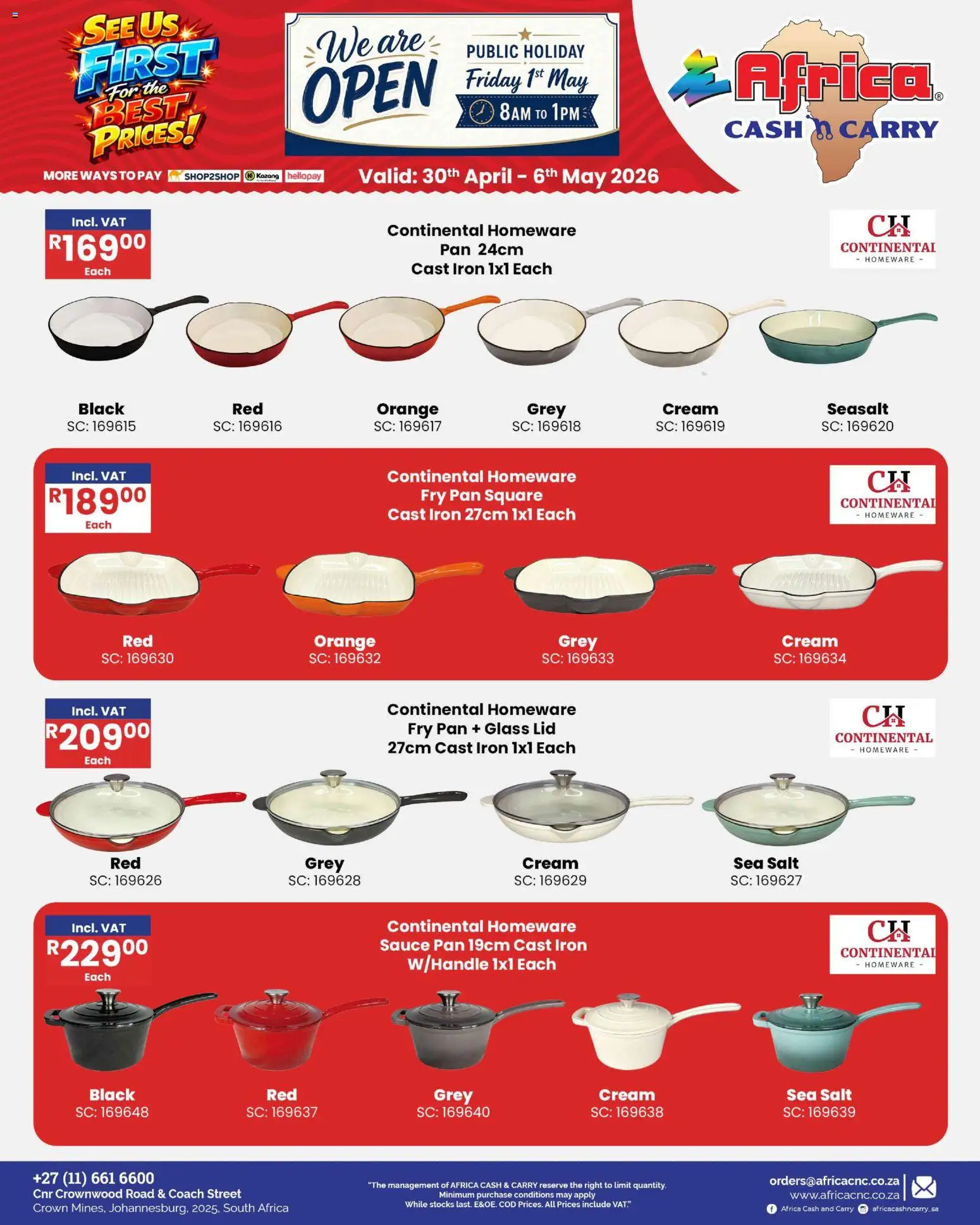 Africa Cash & Carry Specials | 30/04/2026 | How to get a limited discount? Save today! | South Africa