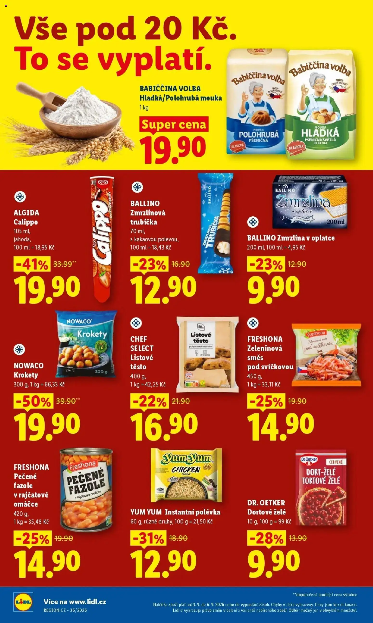 Lidl leták od 03.09.2026 - Nový akční leták | Strana: 20 | Produkty: Listové těsto, Zmrzlina, Fazole, Těsto