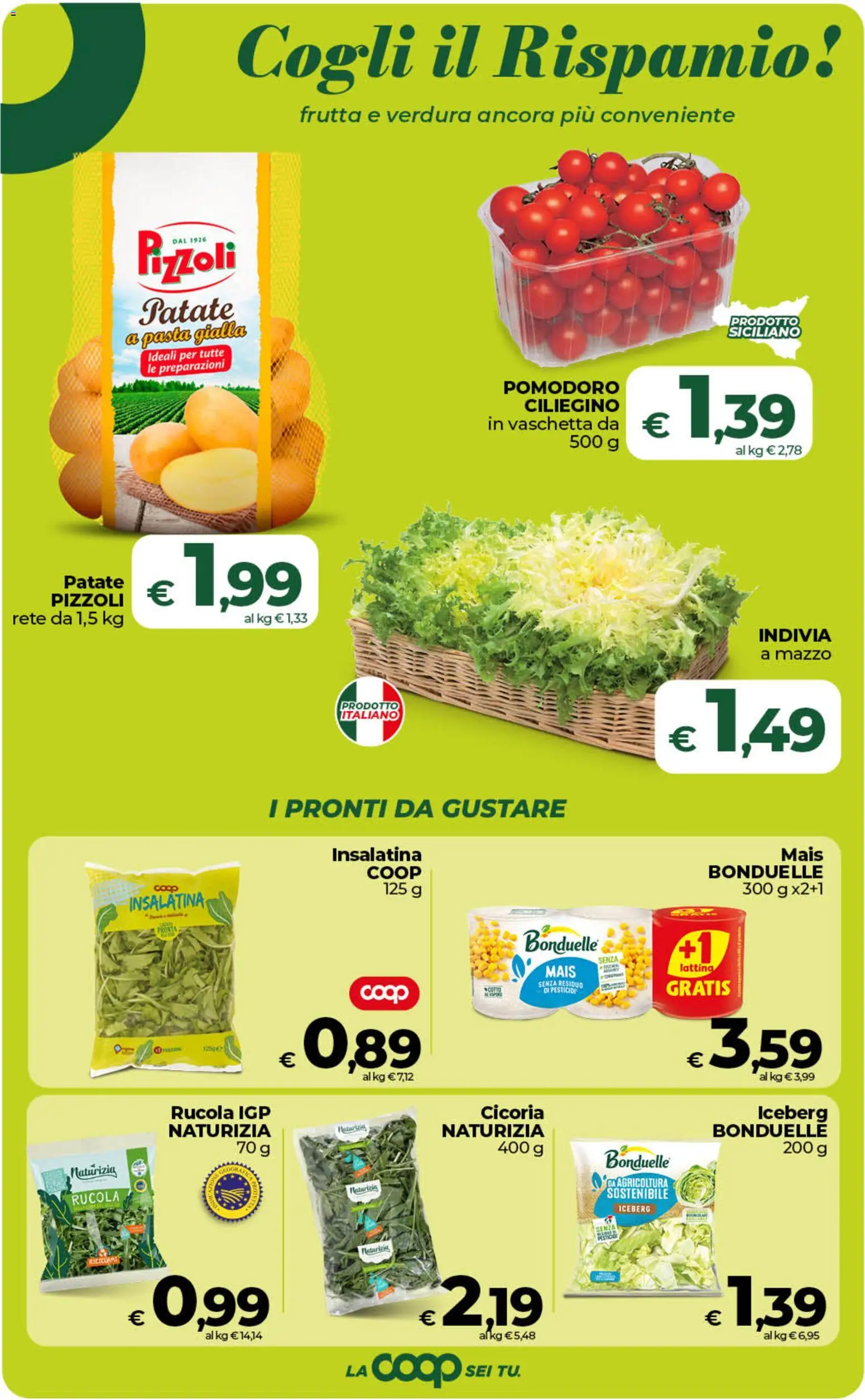 Volantino COOP del 18.06.2026 | Pagina: 22 | Prodotti: Rucola, Frutta, Pasta, Indivia
