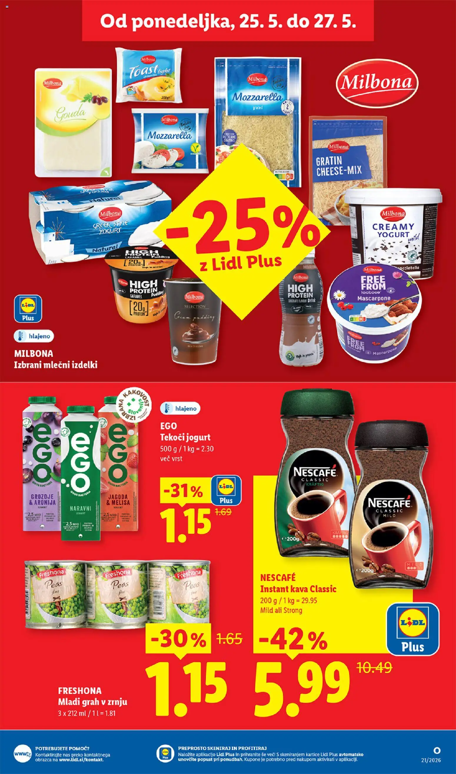 Novi Lidl katalog ponudbe – veljaven od 21.05.2026 | Stran: 45 | Izdelki: Toast, Instant kava, Jogurt, Grah