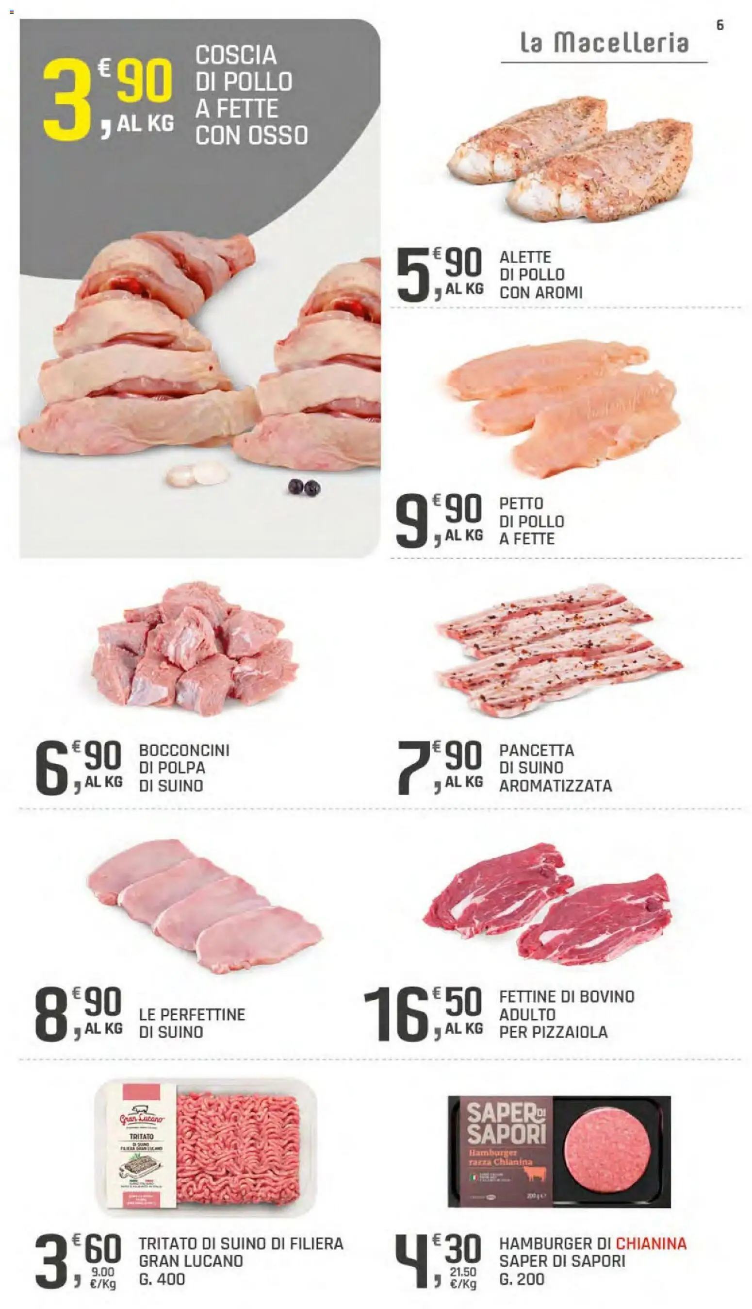 Volantino DOK del 11/09/2026 | Pagina: 6 | Prodotti: Bovino, Pollo, Pancetta, Suino