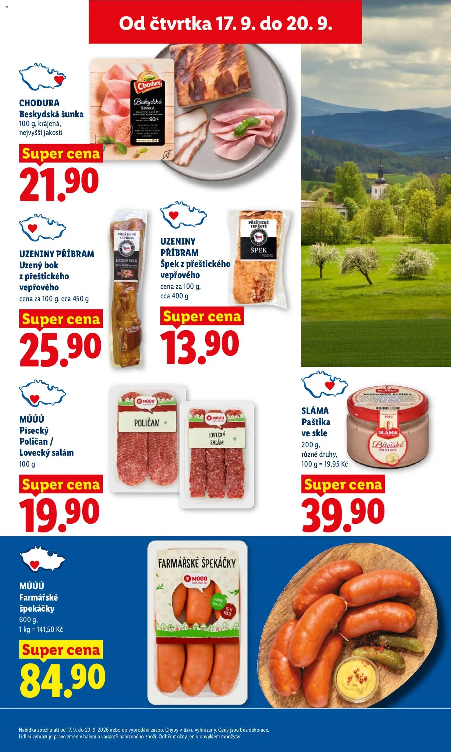 Lidl leták od 17.09.2026 | Strana: 13 | Produkty: Salám, Špekáčky, Paštika, Lovecký salám