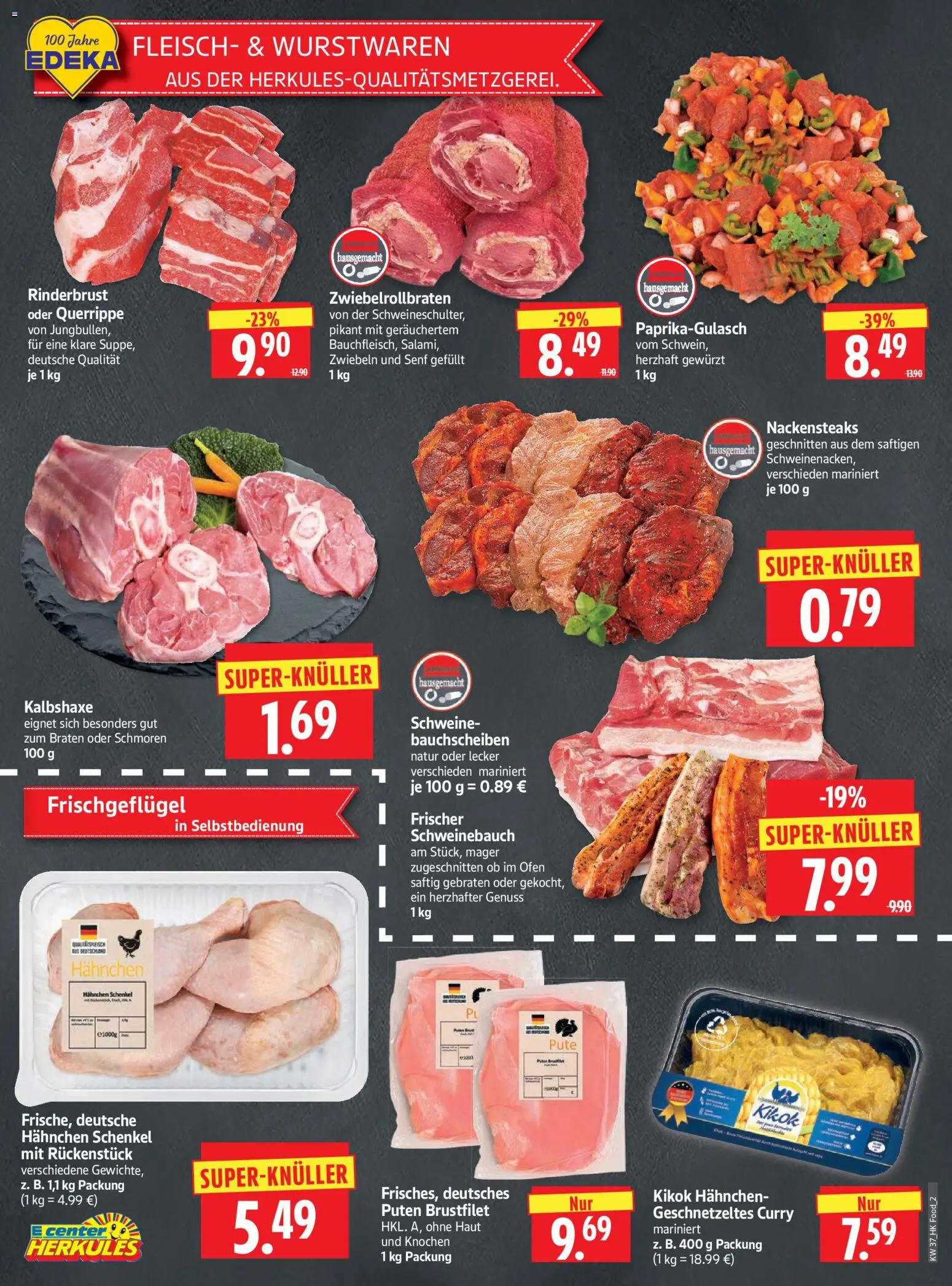 HERKULES Prospekt – gültig ab 07.09.2026 | Seite: 2 | Produkte: Pute, Hahnchen, Schweinebauch, Zwiebeln