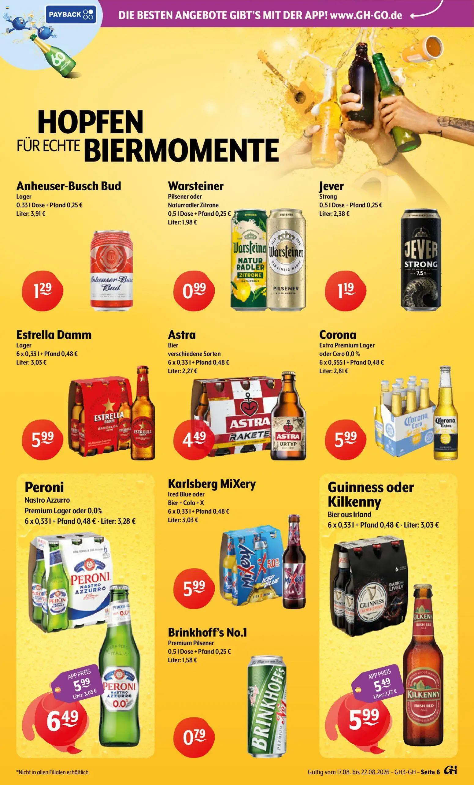 Trink und Spare Prospekt – gültig ab 17.08.2026 | Seite: 6 | Produkte: Cola, Bier, Astra, Mixery