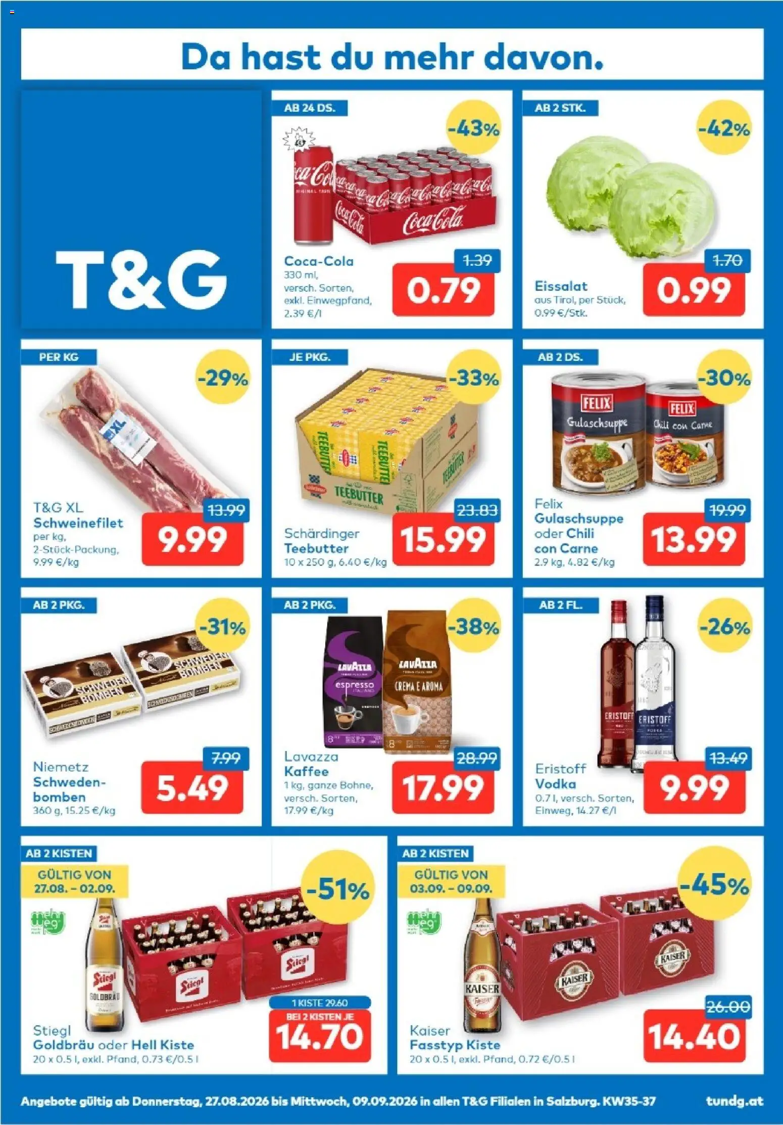 T&G Salzburg gültig ab 27.08.2026 | Seite: 1 | Produkte: Chili, Kaffee