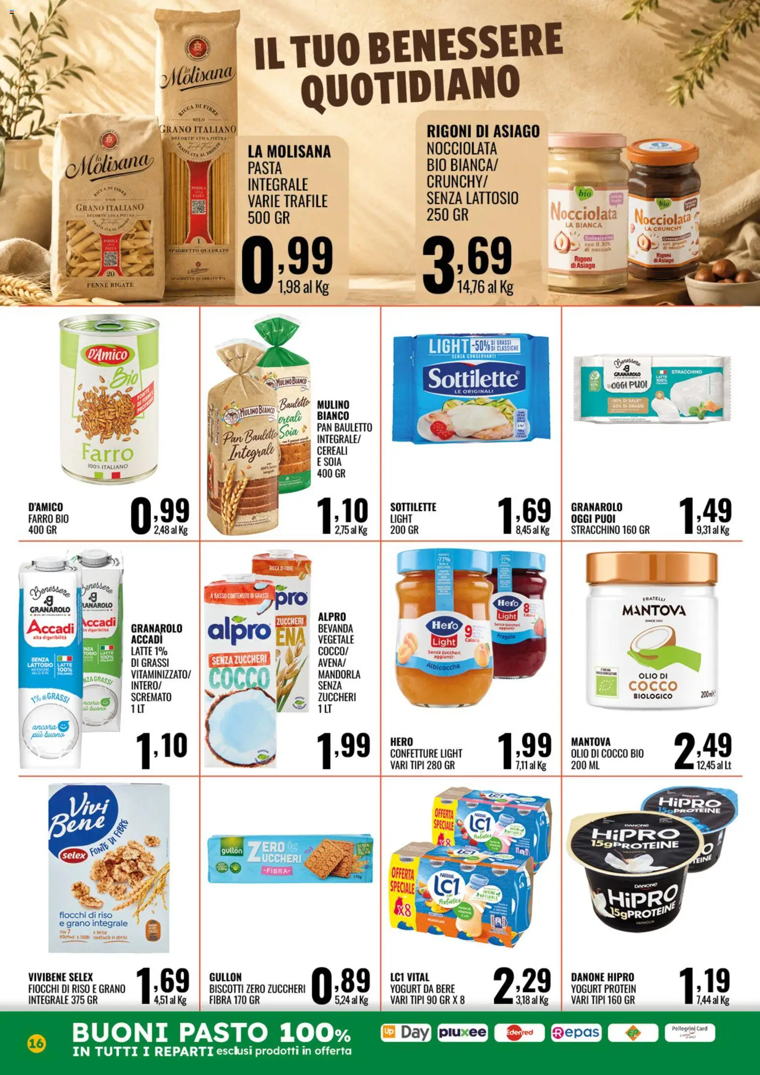 Volantino GECOP del 24/08/2026 | Pagina: 16 | Prodotti: Olio di cocco, Fiocchi, Pasta, Senza lattosio