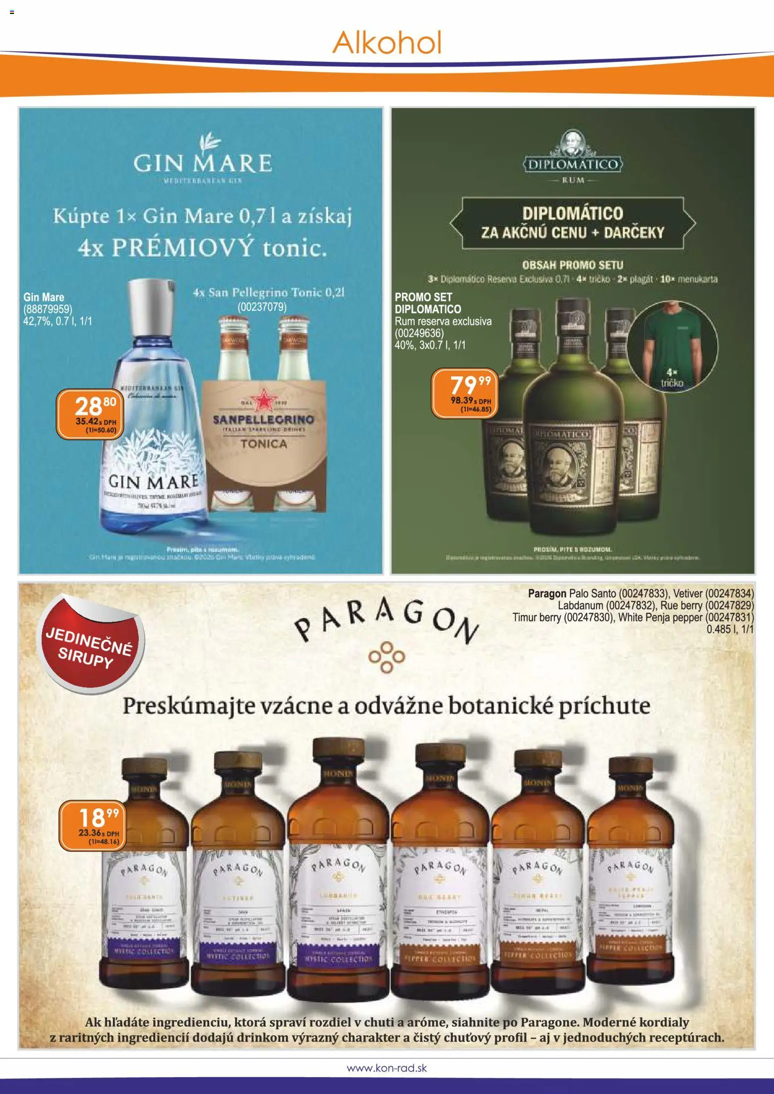 Nové KON - RAD akcie – leták je platný od 01.08.2026 | Strana: 7 | Produkty: Diplomatico, Gin, Alkohol, Diplomático rum