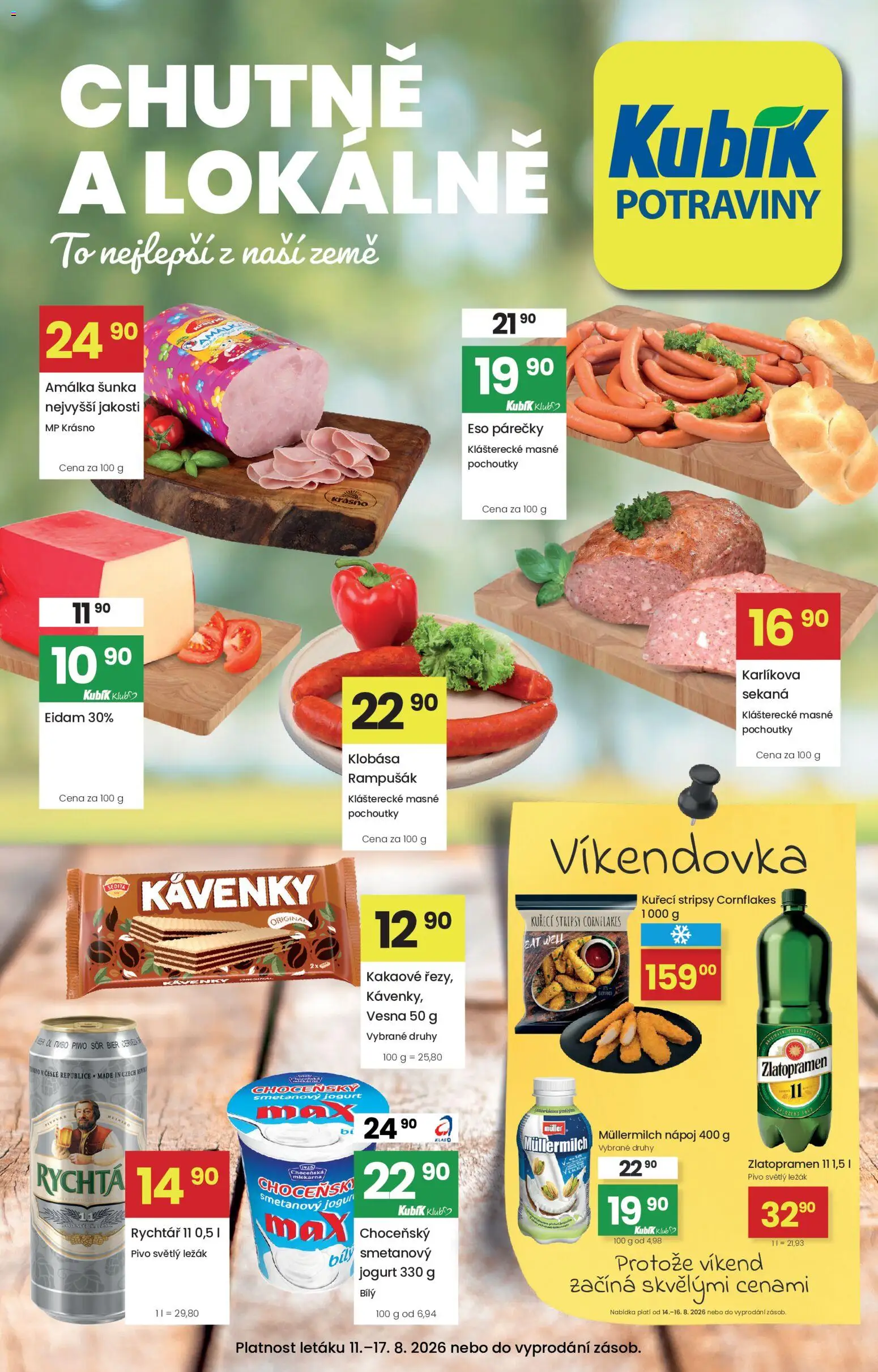 Kubík leták od 11.08.2026 | Strana: 1 | Produkty: Zlatopramen, Eidam, Zlatopramen 11, Müllermilch