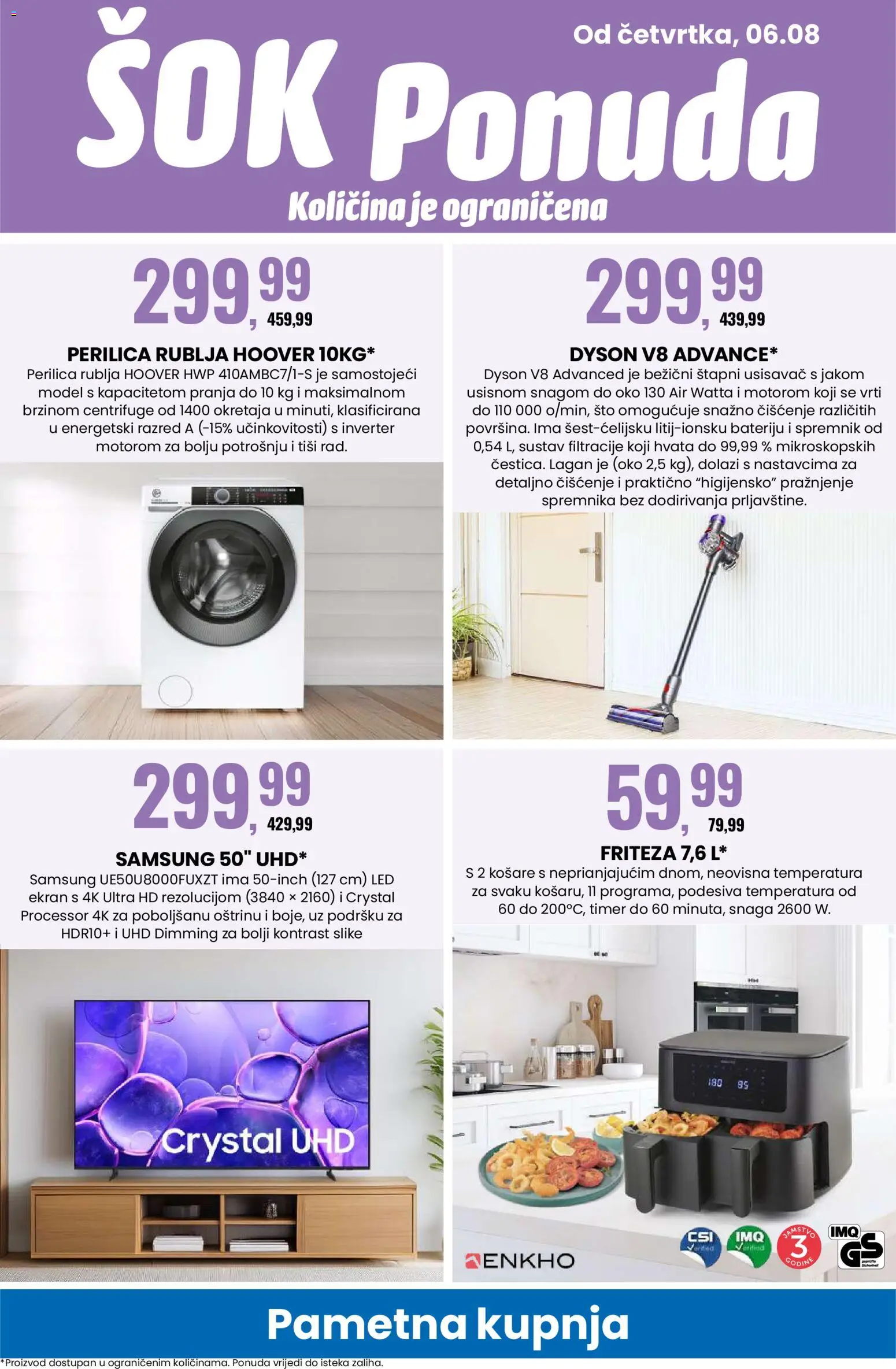 Eurospin katalog | vrijedi od 06.08.2026 | Stranica: 14 | Proizvodi: Usisavač, Friteza, Perilica rublja, Sok