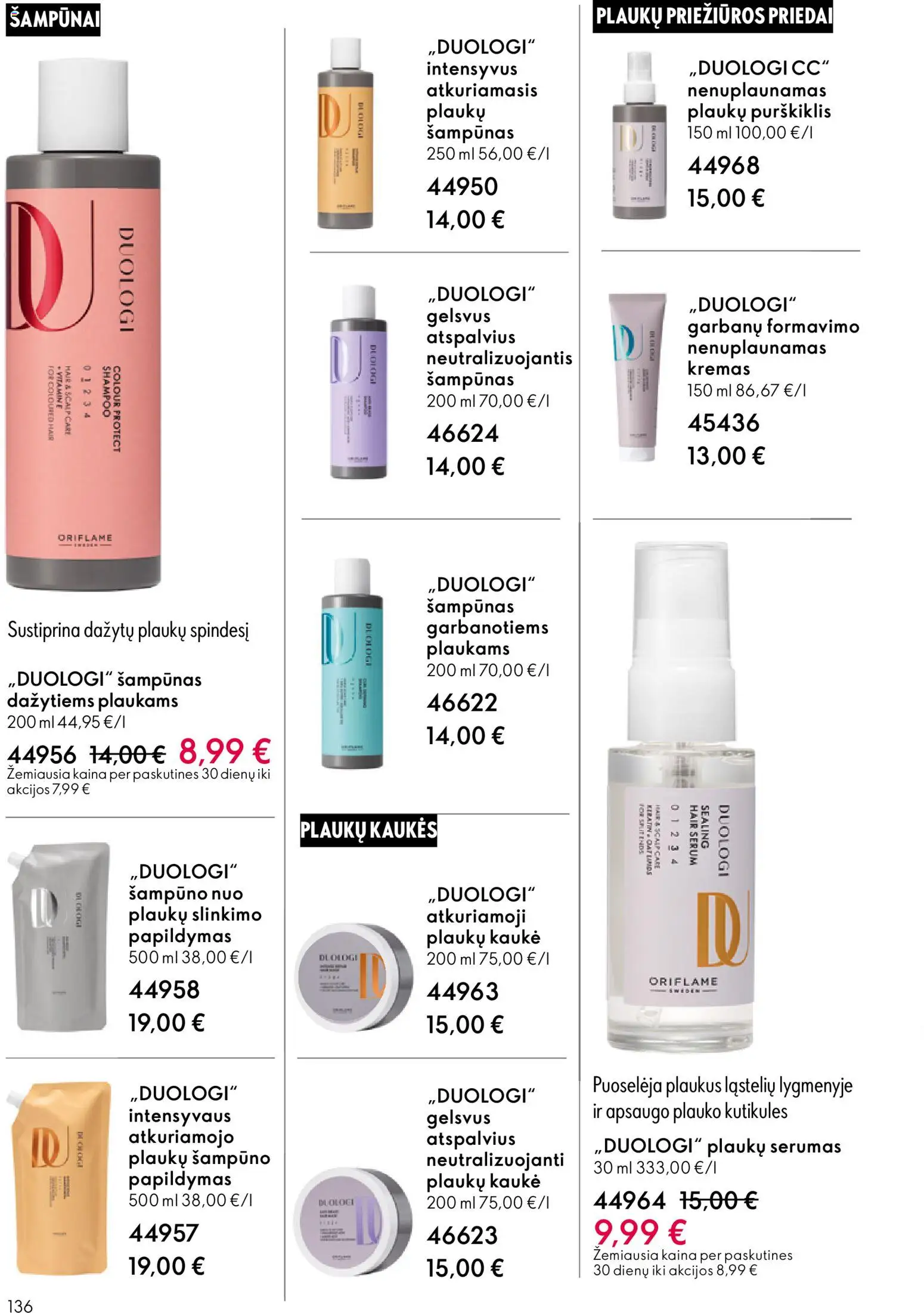 Oriflame akcijos nuo 13.05.2026 | Puslapis: 136 | Prekių: Šampūnas, Kremas, Kaukė