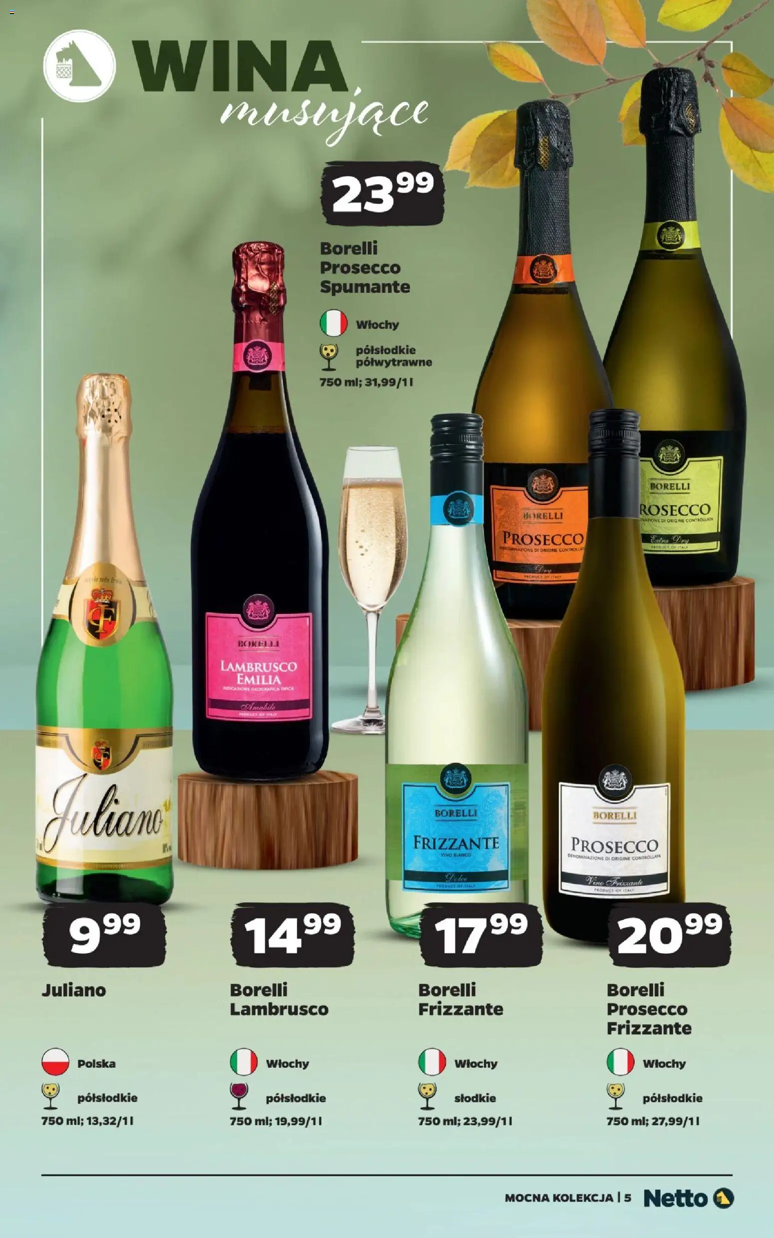 Netto gazetka - Wina od 25.10.2026 | Strona: 5 | Produkty: Wina musujące, Prosecco, Lambrusco