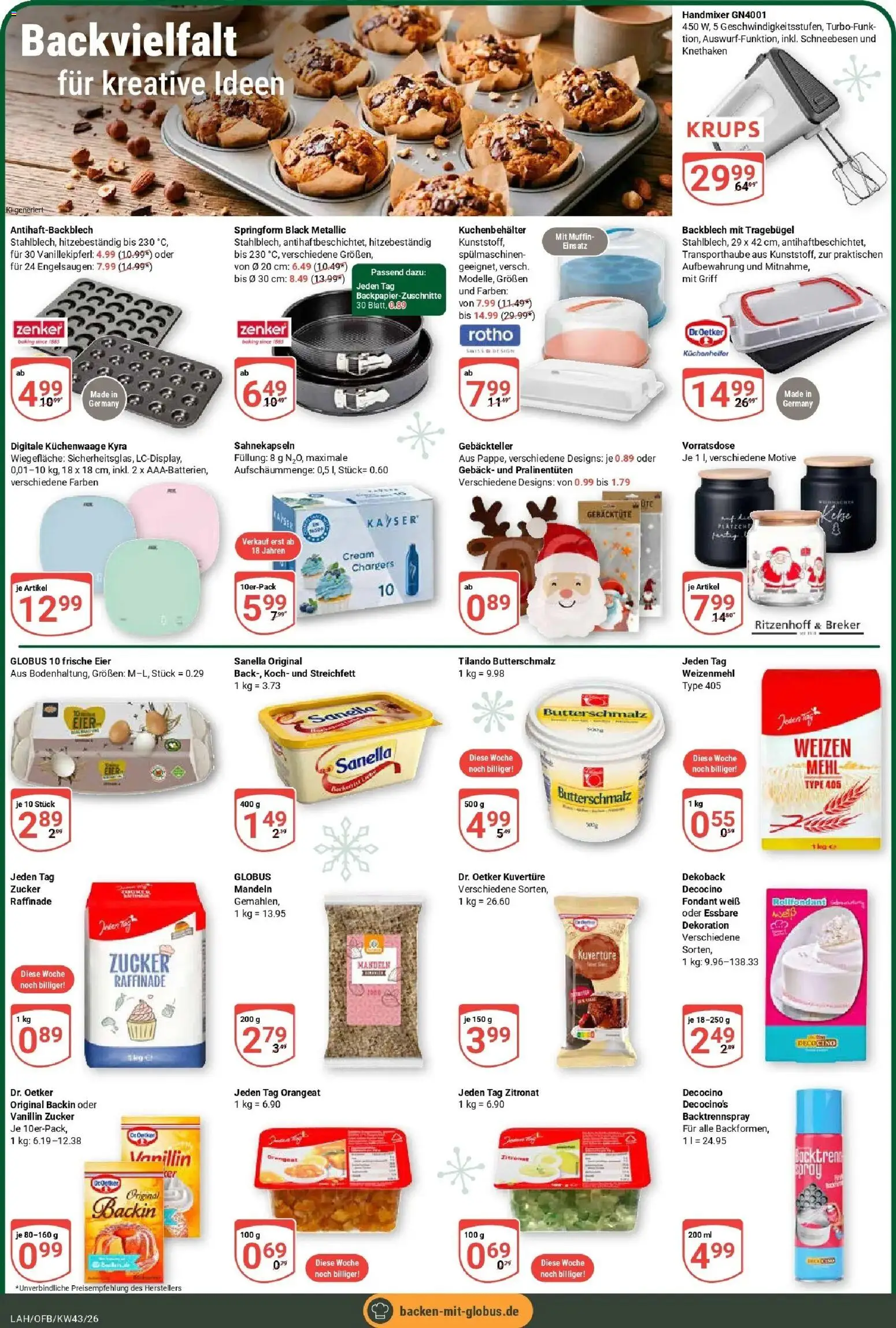 Globus Prospekt Lahnstein (ab 19.10.2026) » Angebote online | Seite: 20 | Produkte: Mehl, Eier, Zucker, Sanella