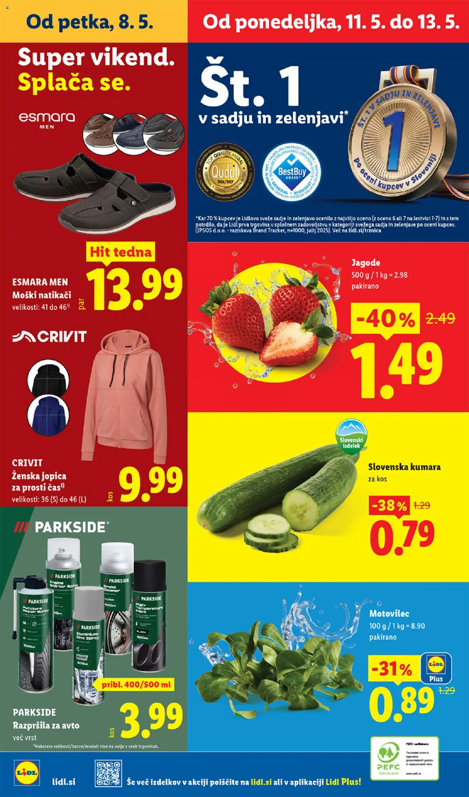 Novi Lidl katalog ponudbe – veljaven od 07.05.2026 | Stran: 64 | Izdelki: Jagode, Jopica, Sadje, Natikaci