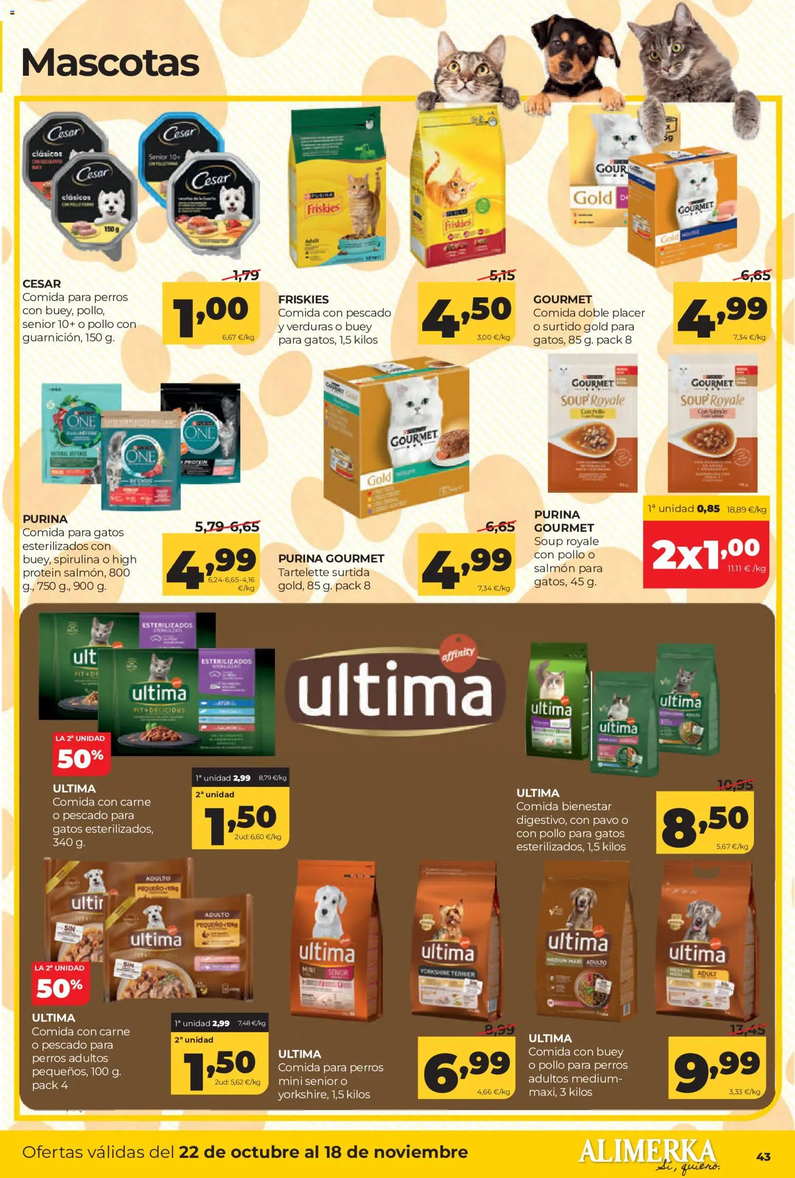 Alimerka folleto Castilla y León │ válido desde el 22/10/2026 | Página: 45 | Productos: Verduras, Comida para perros, Pollo, Pavo