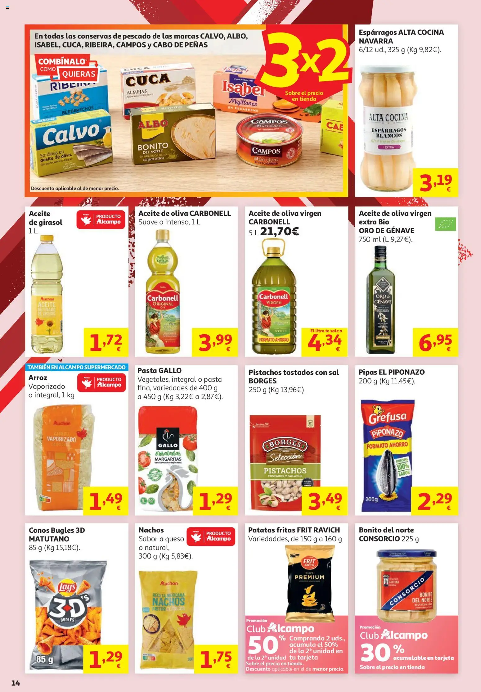Alcampo - HP Nacional │ válido desde el 16.06.2026 | Página: 14 | Productos: Berberechos, Arroz, Πορσελάνη, Aceite de oliva