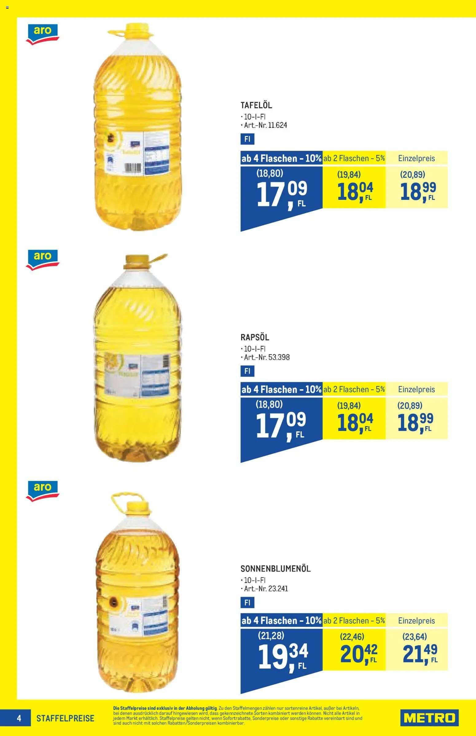 Metro angebote Profi gültig ab 01.10.2026 | Seite: 4 | Produkte: Rapsöl