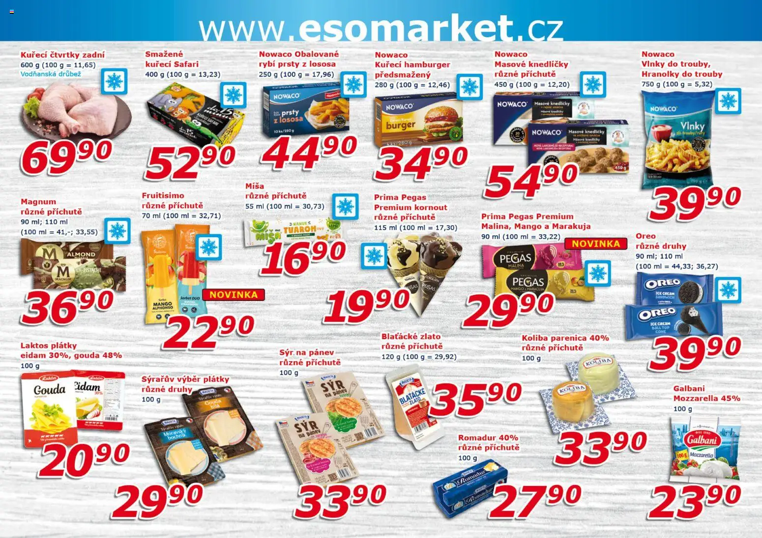 Eso market leták od 15.04.2026 | Strana: 5 | Produkty: Mango, Gouda, Pánev, Rybí prsty