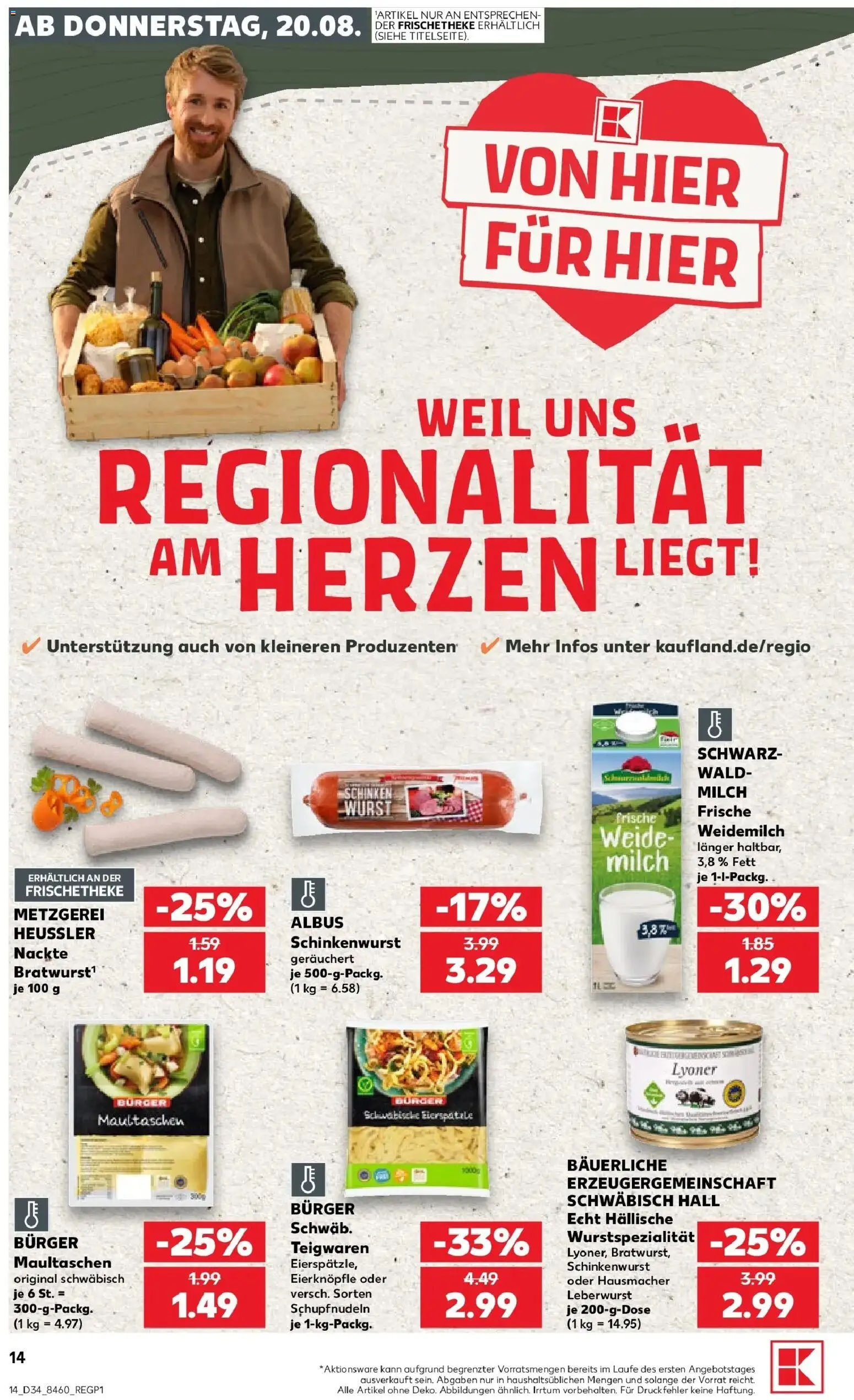 Prospekt Kaufland ab 17.08.2026 » Angebote Online zum Blättern | Seite: 25 | Produkte: Bratwurst, Burger, Wurst, Maultaschen